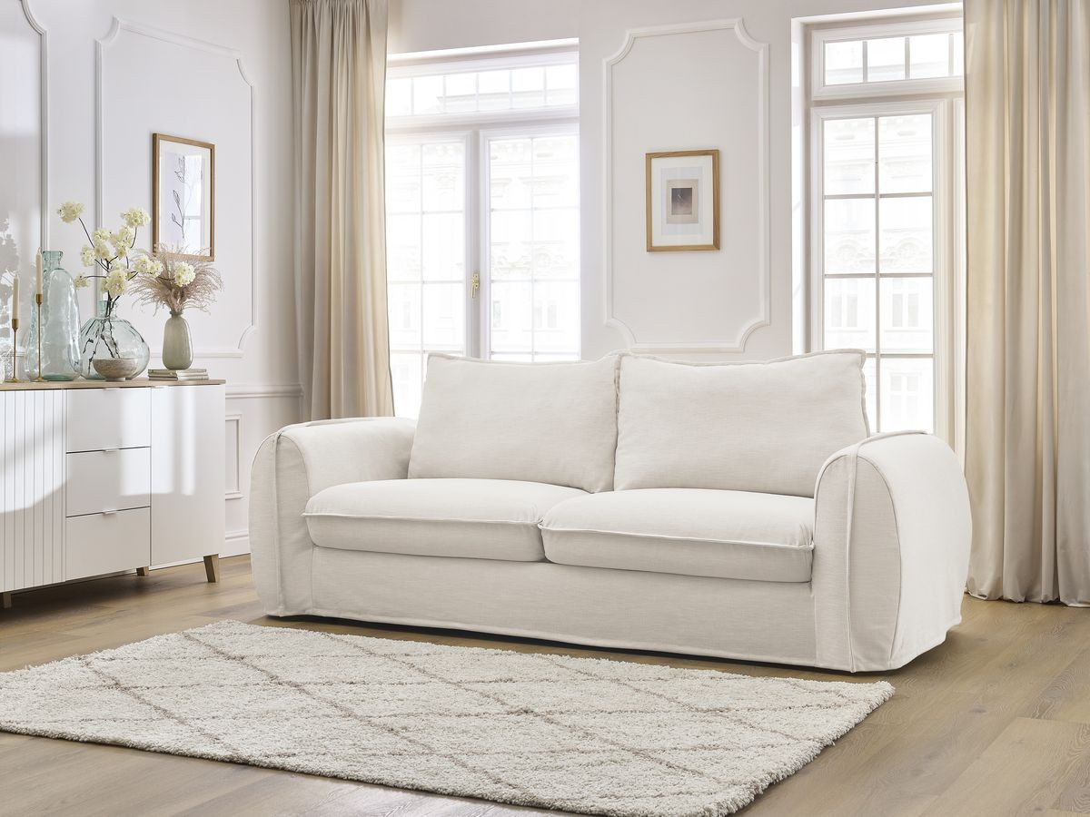 Bobochic Archimede Schlafsofa 3-Sitzer Stoff Beige, Liegefläche 160 × 194 cm