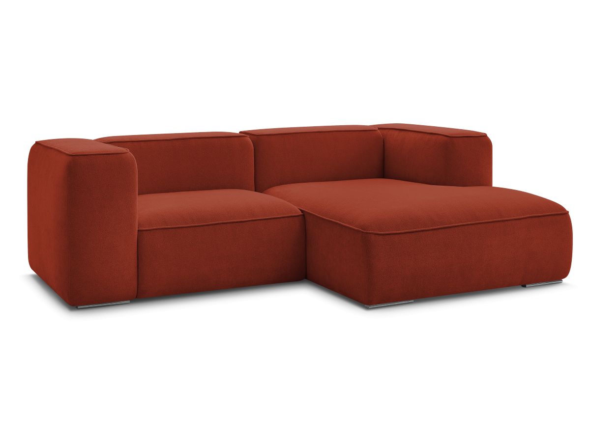 Bobochic Zephyr Ecksofa 260 × 165 cm Strukturstoff Orange Ecke rechts