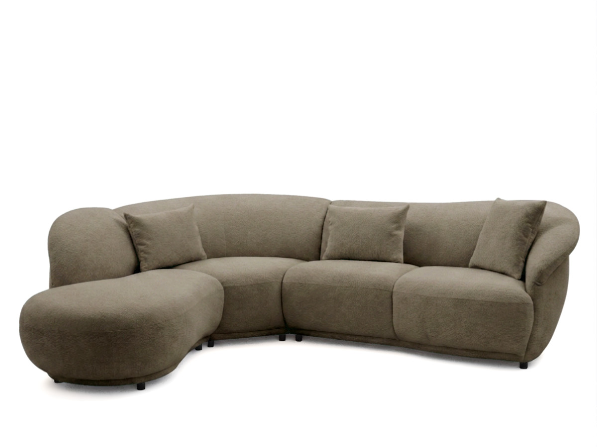 Bobochic Nora Ecksofa Chenille Dunkelbraun Ecke links