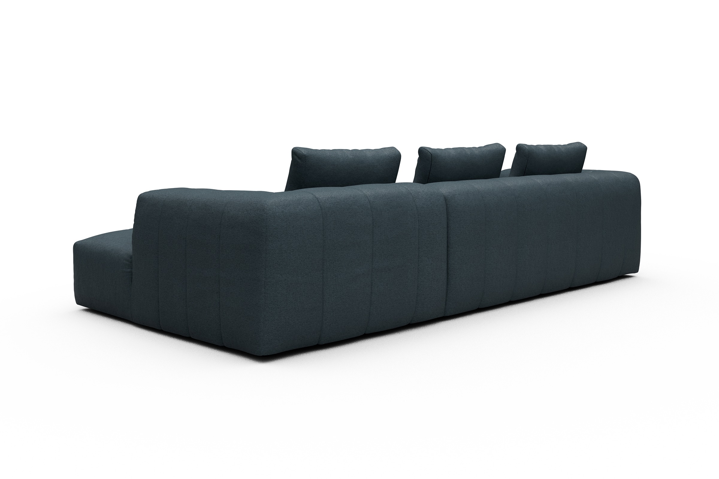 Ecksofa Hugo 2,5-Sitzer Armlehne links mit Chaiselongue Denari-Royal-Blue