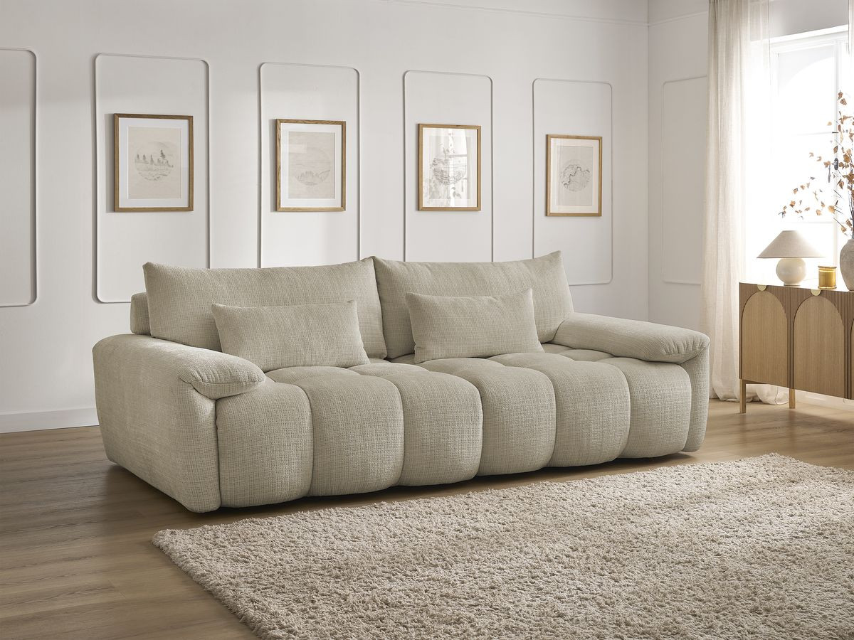 Bobochic Ivane Sofa 3-Sitzer Strukturstoff Beige