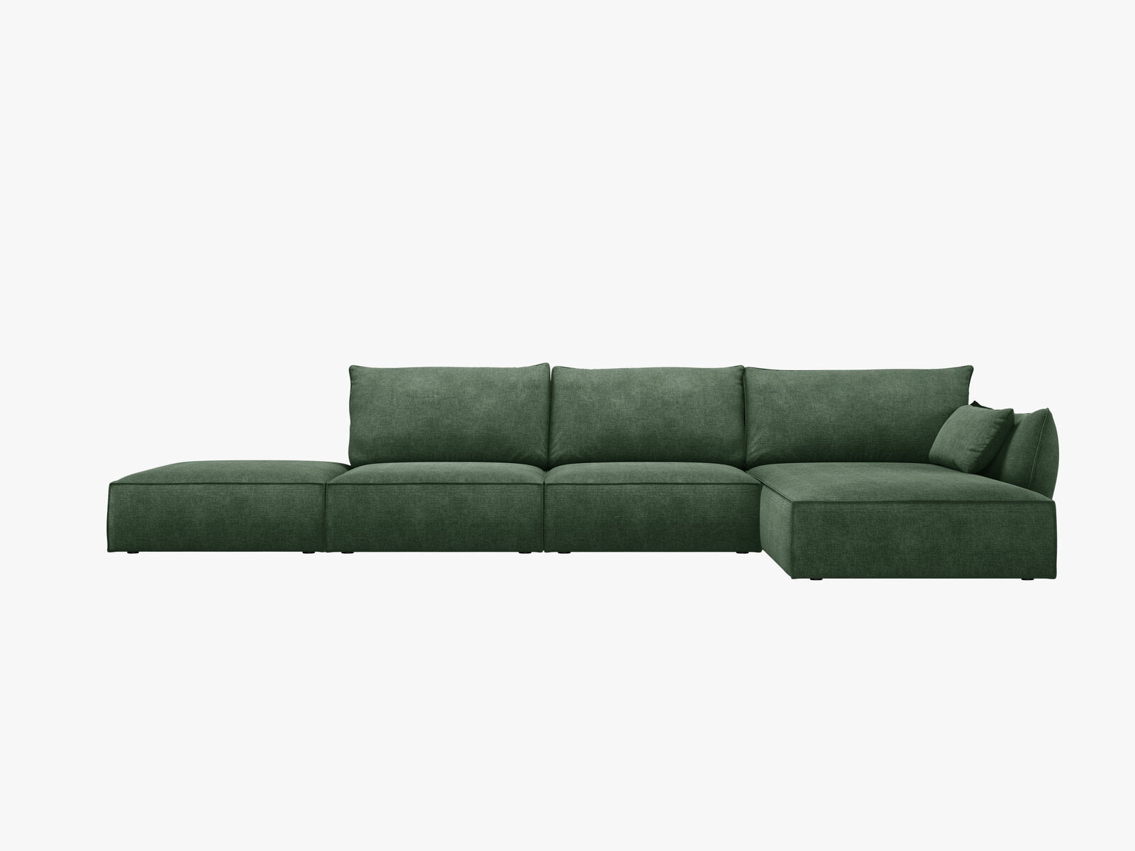 Micadoni Ecksofa Kaelle 5-Sitzer Rechts Chenille Over The Horizon Flaschengrün