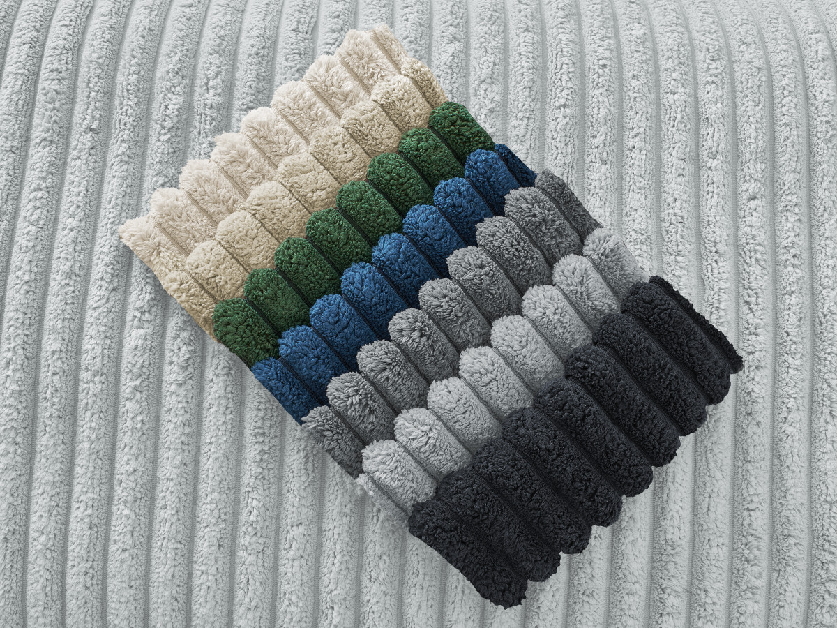 Bobochic Chelsea Schlafsofa 3-Sitzer Cordsamt Hellgrau, Liegefläche 160 × 200 cm