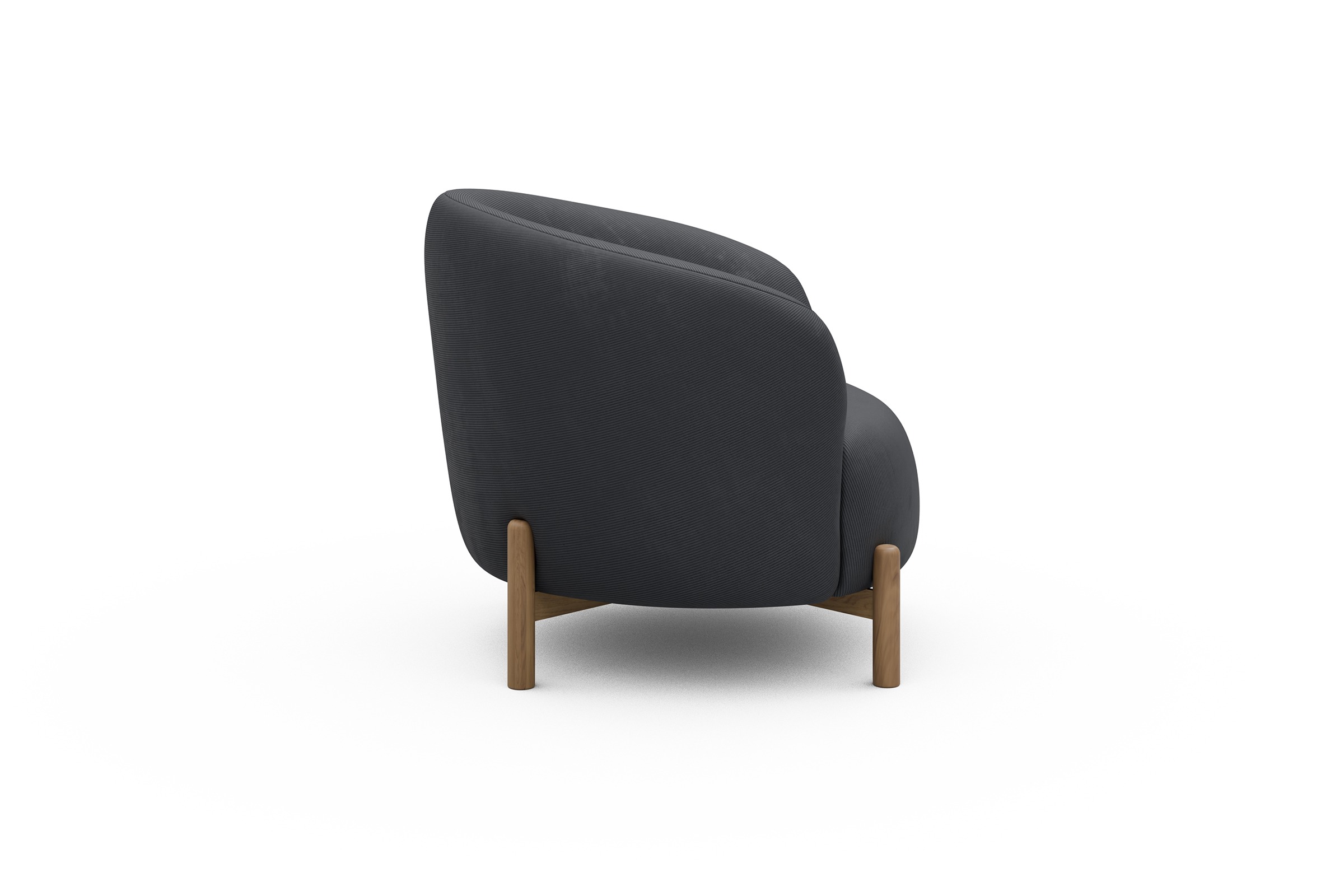 Sessel Ronda Holzbeine Eiche Natur Cordufine-Slate-Grey