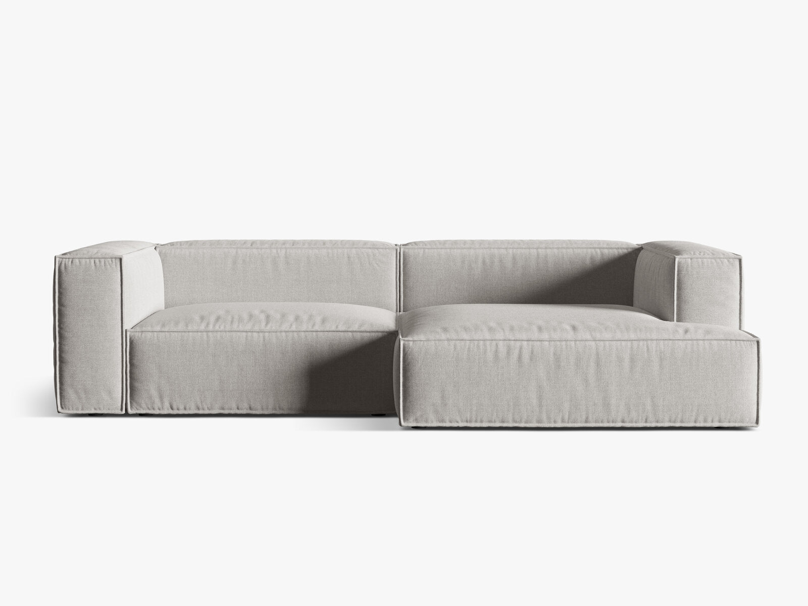 Micadoni Ecksofa Nuria 4-Sitzer Rechts Strukturierter Stoff Hellgrau