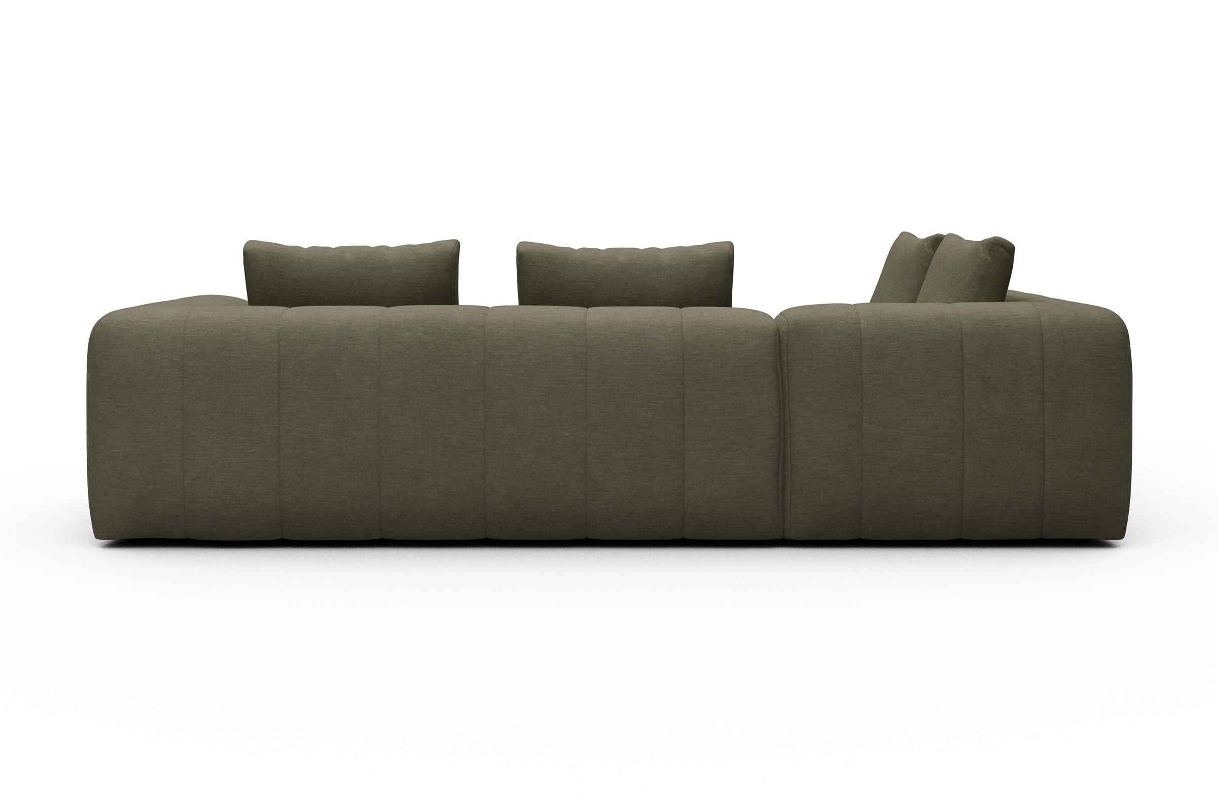 Ecksofa Hugo 2x 2,5-Sitzer Armlehne rechts Vivus-Dusty-Olive