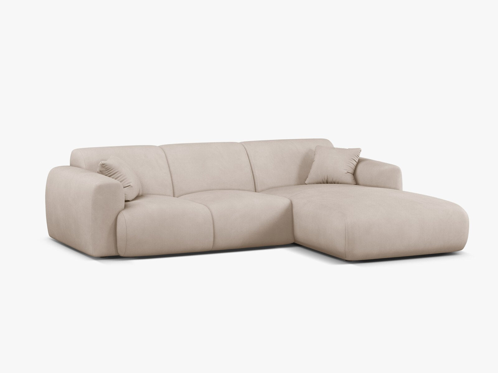 Micadoni Ecksofa Molino 4-Sitzer Rechts Strukturierter Stoff Rebel Beige