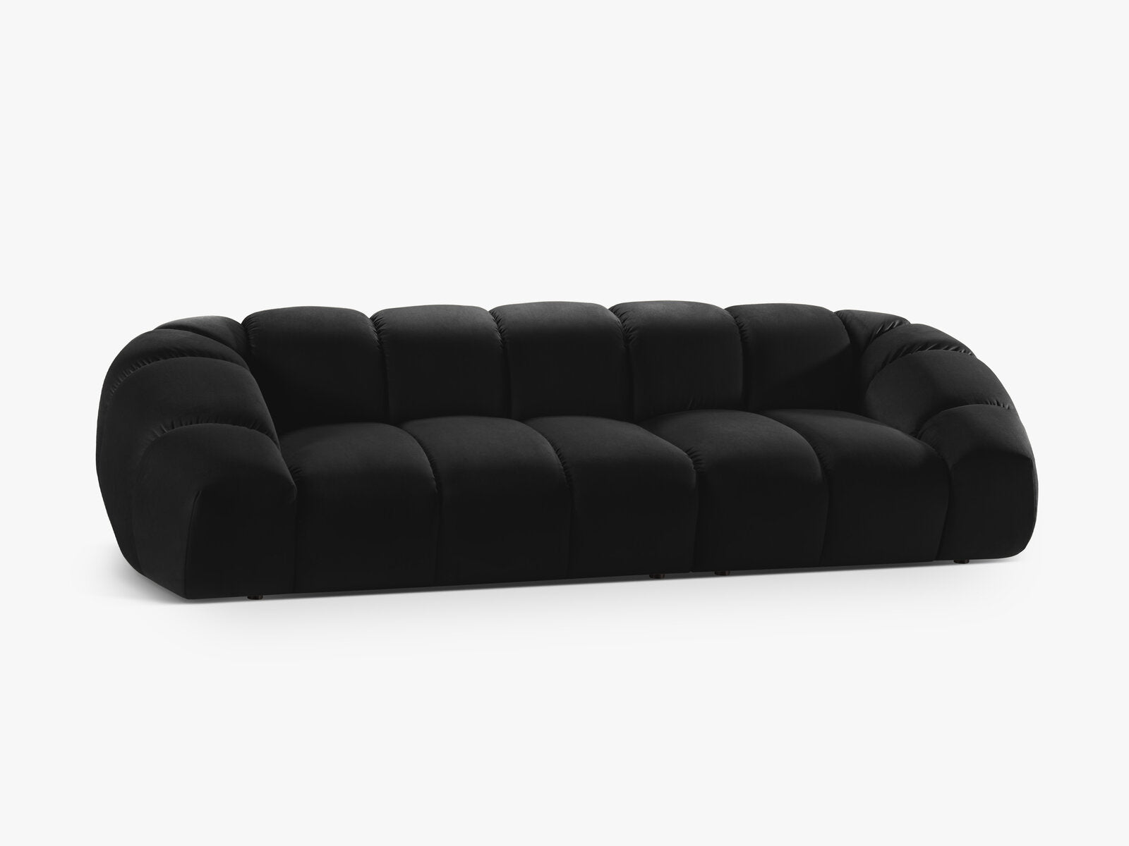 Micadoni Sofa Diana 4-Sitzer Samt Schwarz