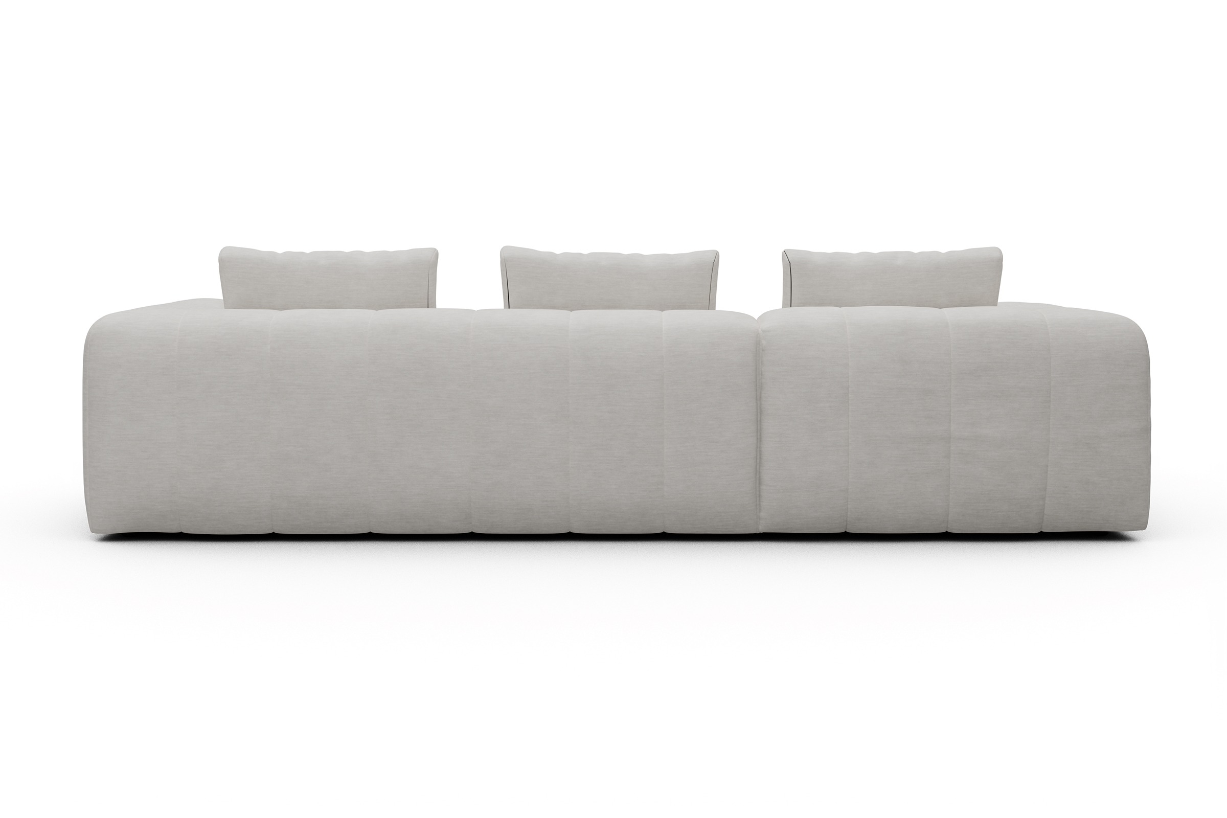 Ecksofa Hugo 2,5-Sitzer Armlehne rechts mit Chaiselongue Vivus-Dusty-Off-White