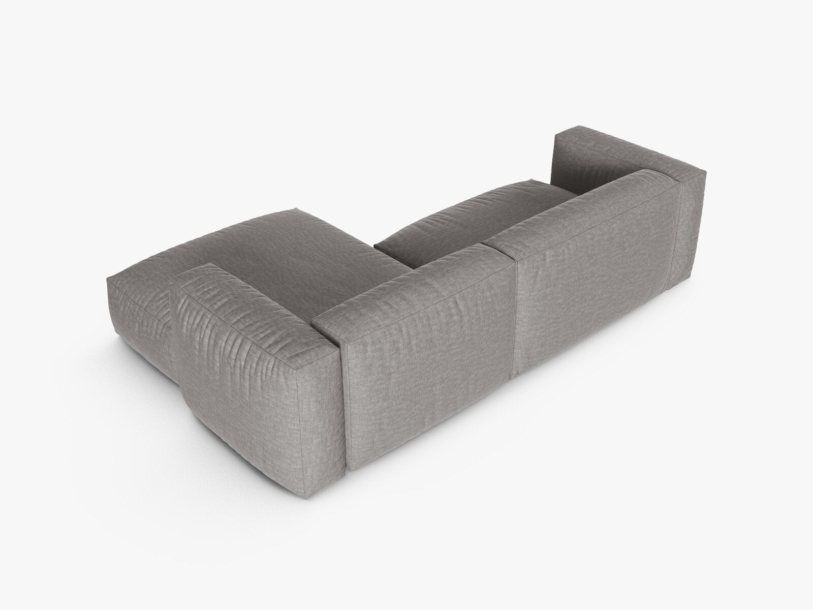 Micadoni Ecksofa Martina 2-Sitzer 90cm Sitztiefe Rechts Strukturierter Stoff Boston Hellgrau
