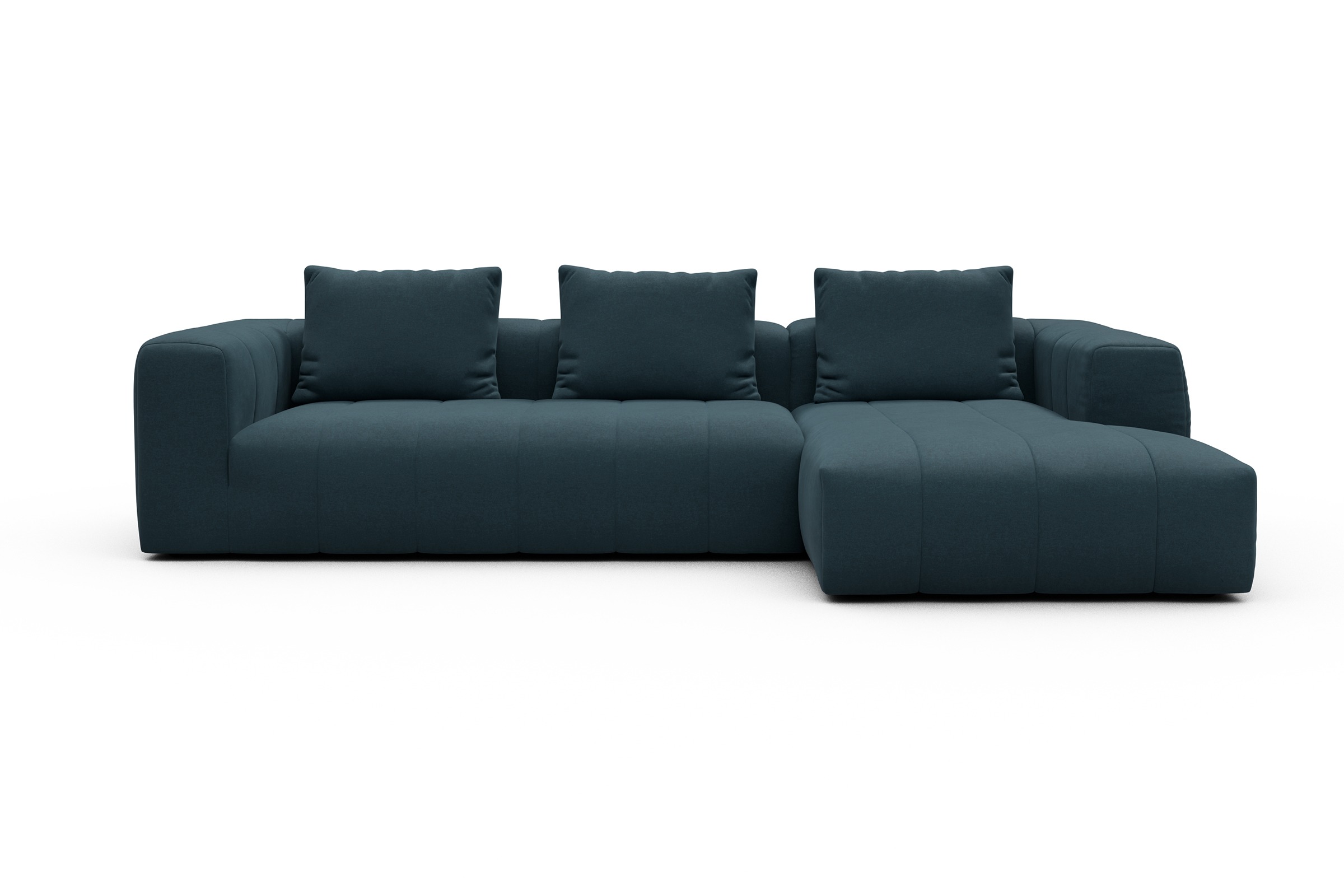 Ecksofa Hugo 2,5-Sitzer Armlehne links mit Chaiselongue Satya-Indigo