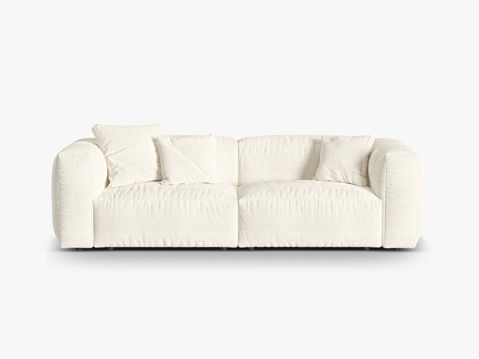 Micadoni Sofa Martina 3-Sitzer Boucle Monet Elfenbein