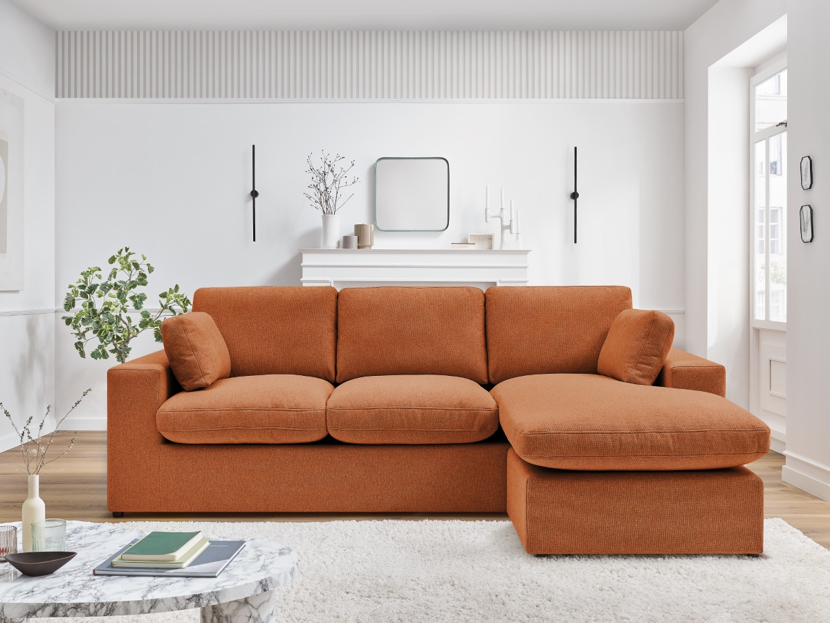Bobochic Belair Ecksofa 220 × 139 cm Stoff Orange