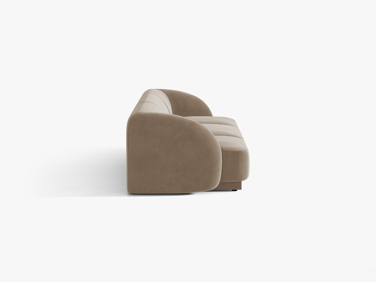 Micadoni Sofa Miley 3-Sitzer Samt Bluvel Cappuccino
