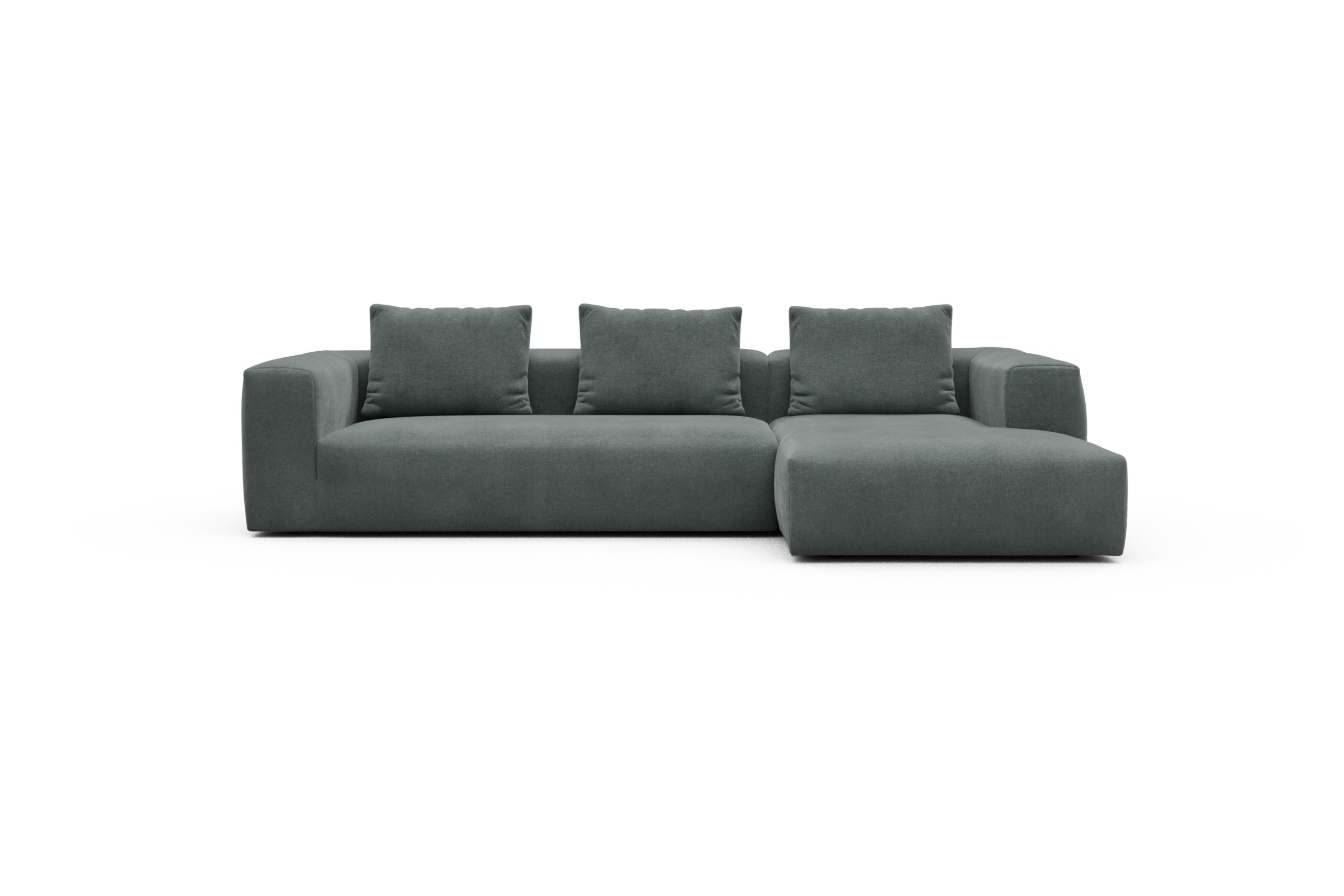 Skandi Home Ecksofa Fred Chaiselongue rechts mit 2,5-Sitzer Smooth-Silver-Grey moebelfaktor