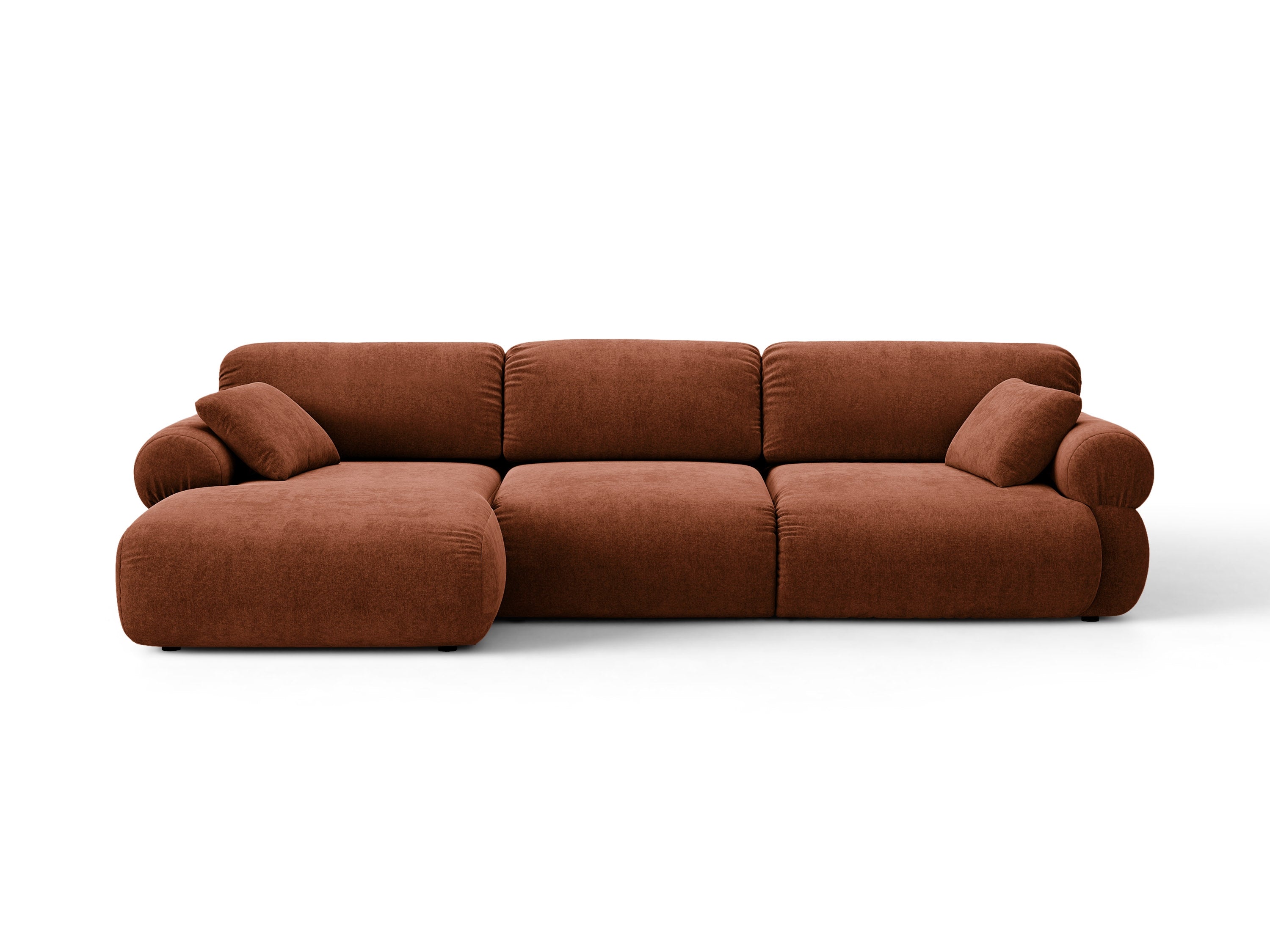 Micadoni Ophelia Ecksofa 6-Sitzer Strukturierter Stoff Liberty Ziegel Links