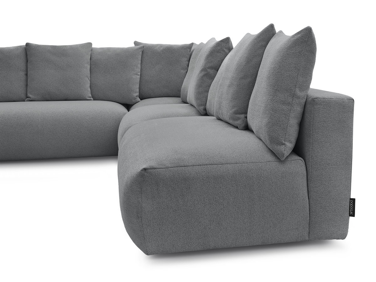 Bobochic Voltaire Ecksofa 322 × 268 cm Melange-Stoff Dunkelgrau Ecke links