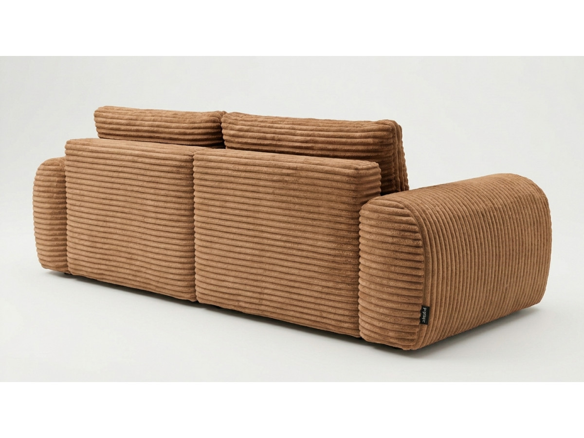 Bobochic Lucien Ecksofa mit Schlaffunktion und Bettkasten Breitcord weich Gelb Ecke rechts