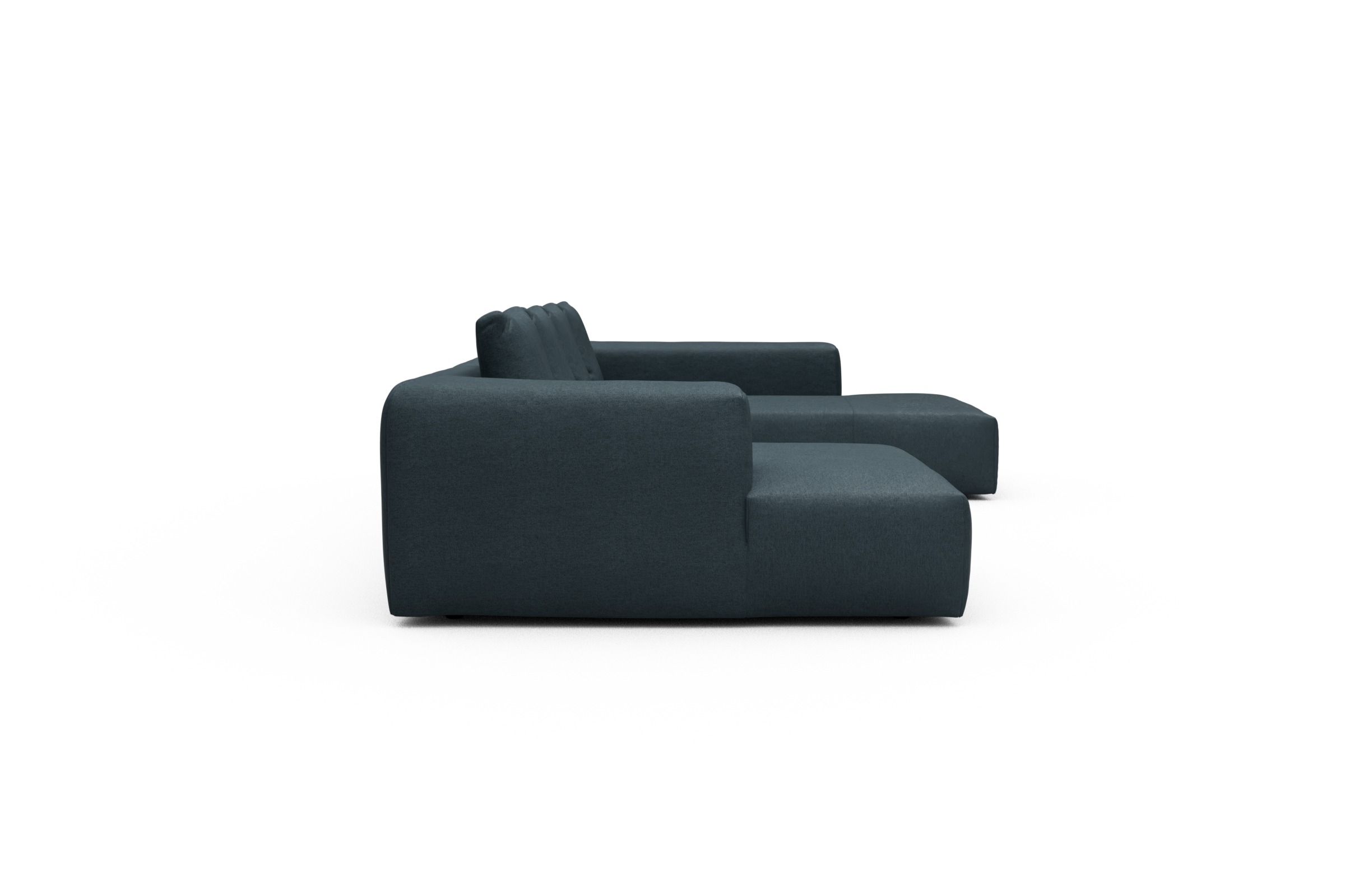 Wohnlandschaft Fred Relax-Ecke rechts mit 2-Sitzer und Chaiselongue links Denari-Royal-Blue