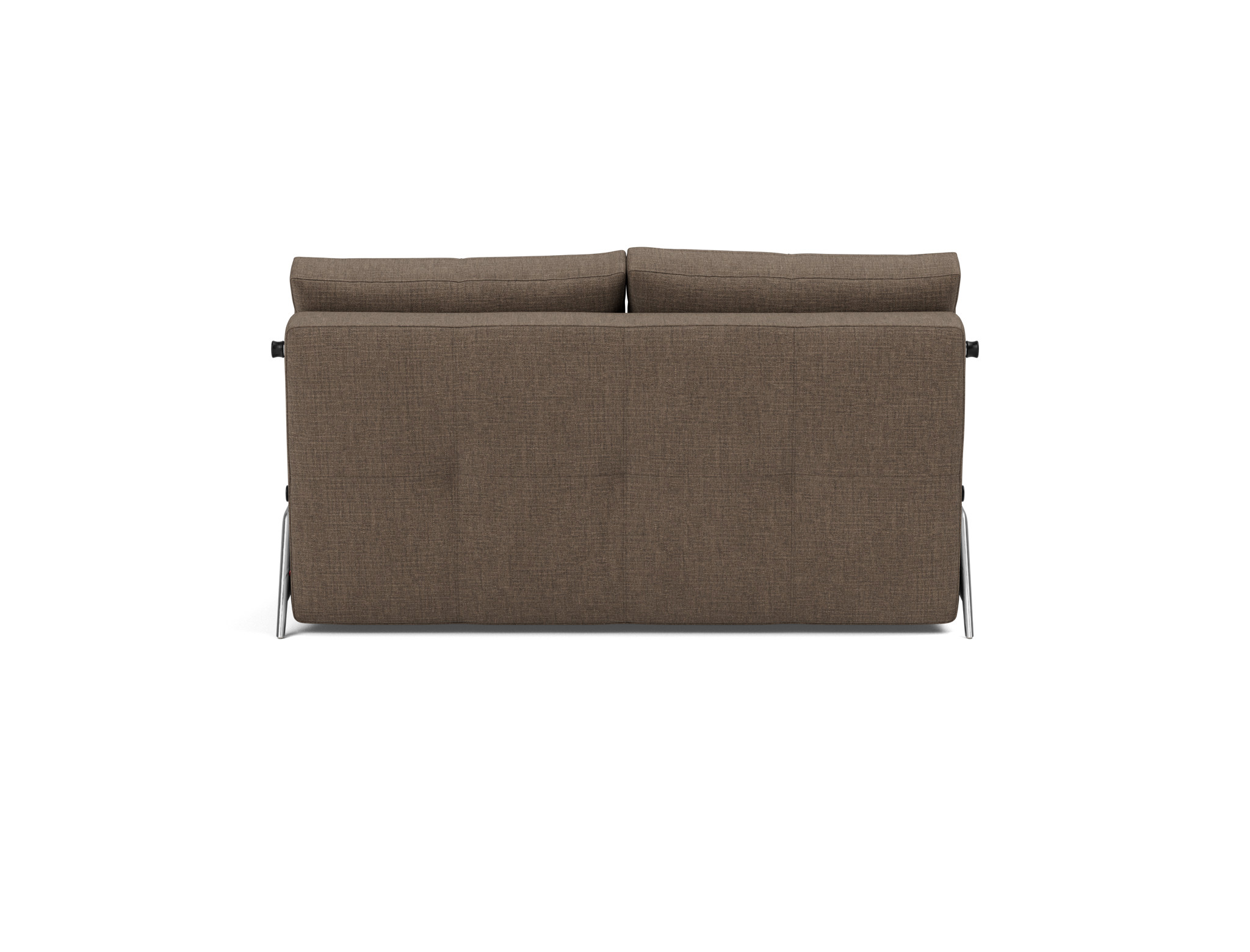 Schlafsofa Cubed 140 Chenille Esina 411-Cedar-Brown Beine Aluminium