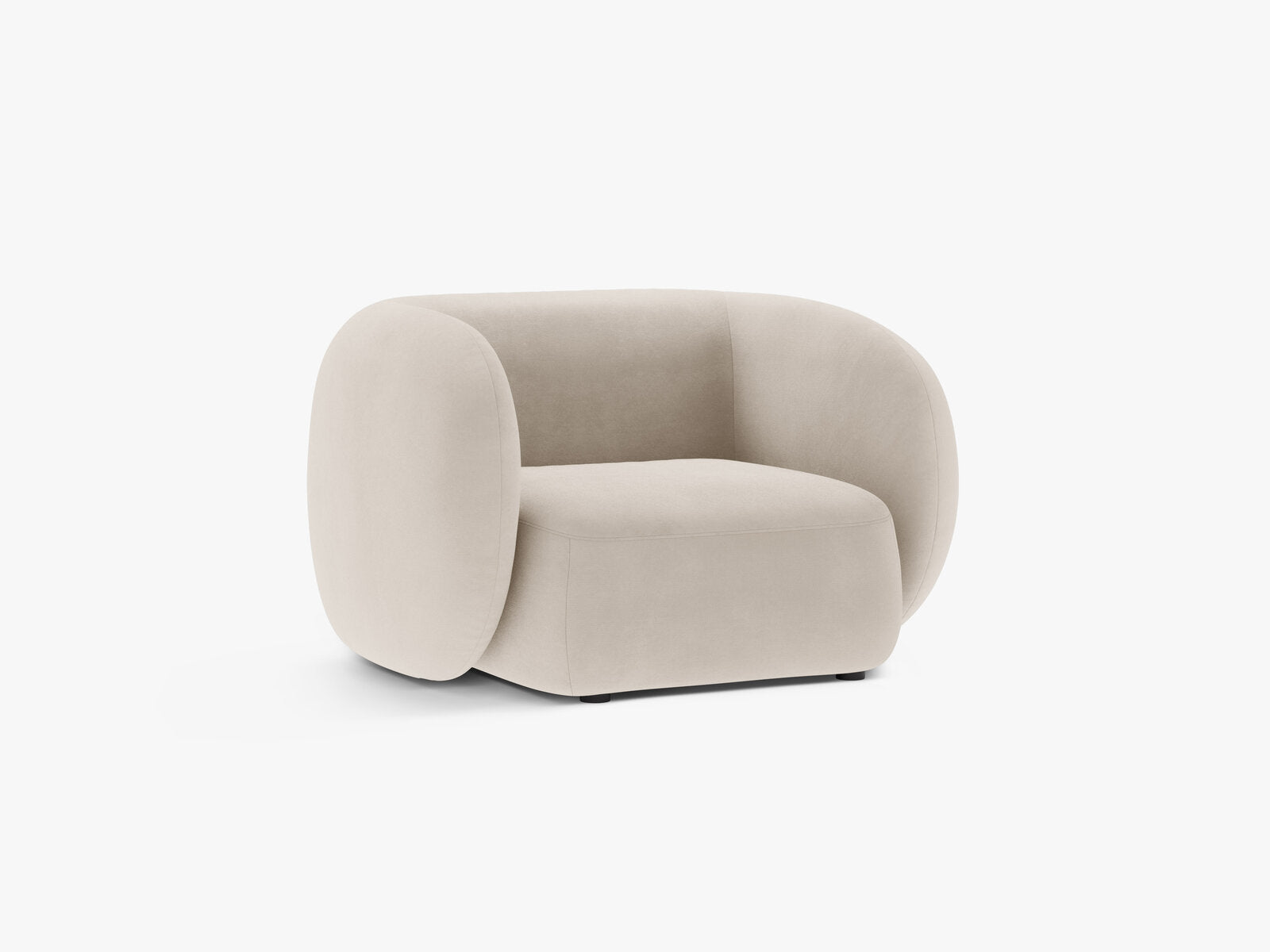 Micadoni Sessel Kate 1-Sitzer Samt Beige