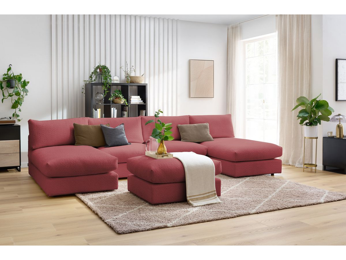 Bobochic Paris Wohnlandschaft Bouclé-Stoff Rot