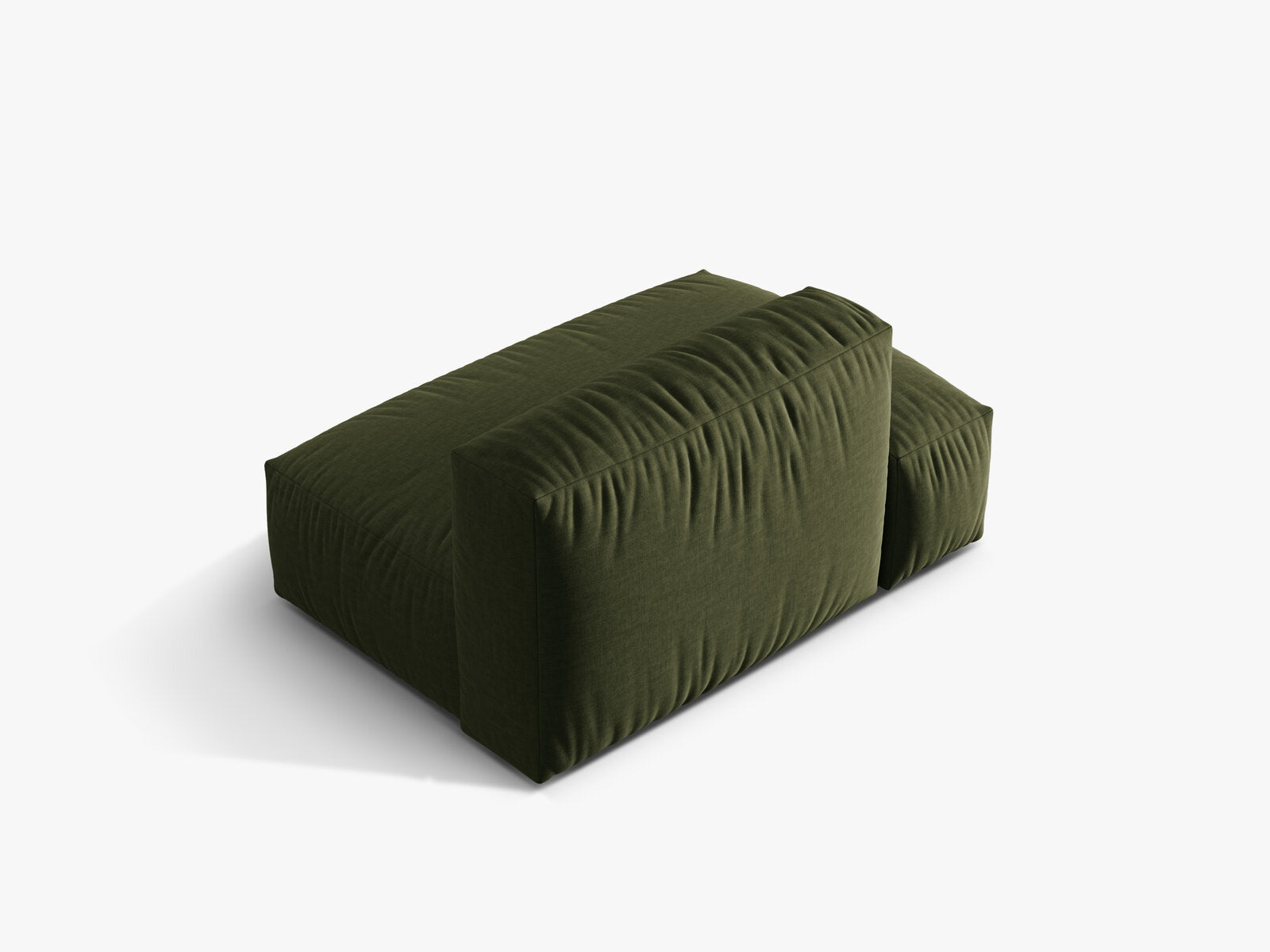 Micadoni Ecksofa-Modul Martina 1-Sitzer Strukturierter Stoff Boston Grün Links