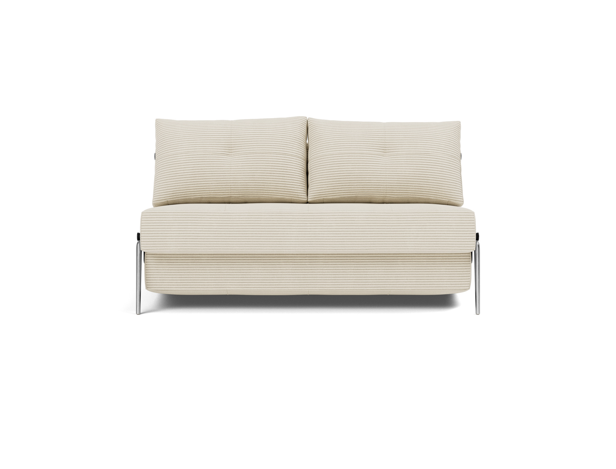 Schlafsofa Cubed 140 Kord Corduroy 594-Ivory Beine Aluminium