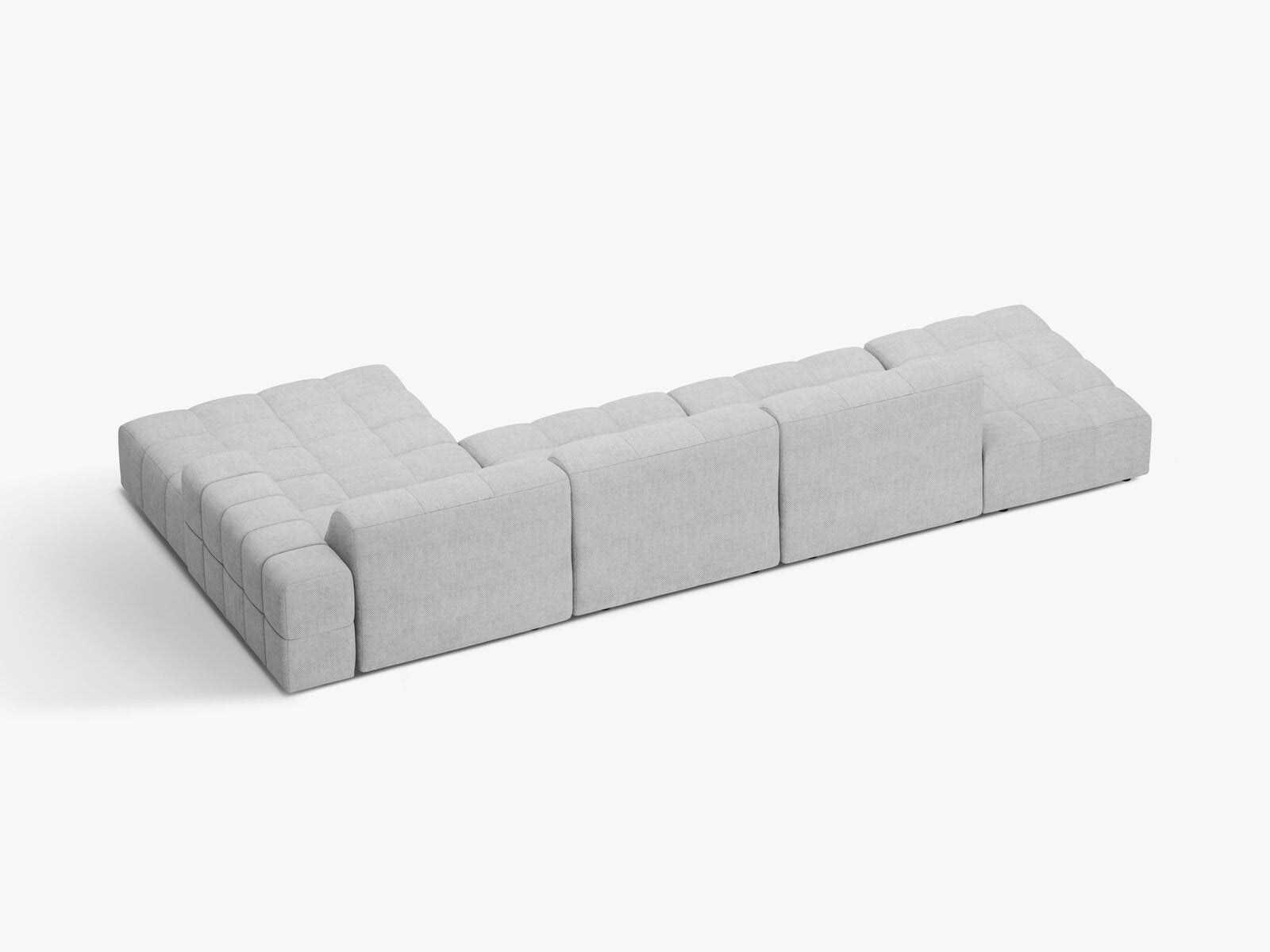 Micadoni Ecksofa Jennifer 5-Sitzer Rechts Chenille Eden Silber