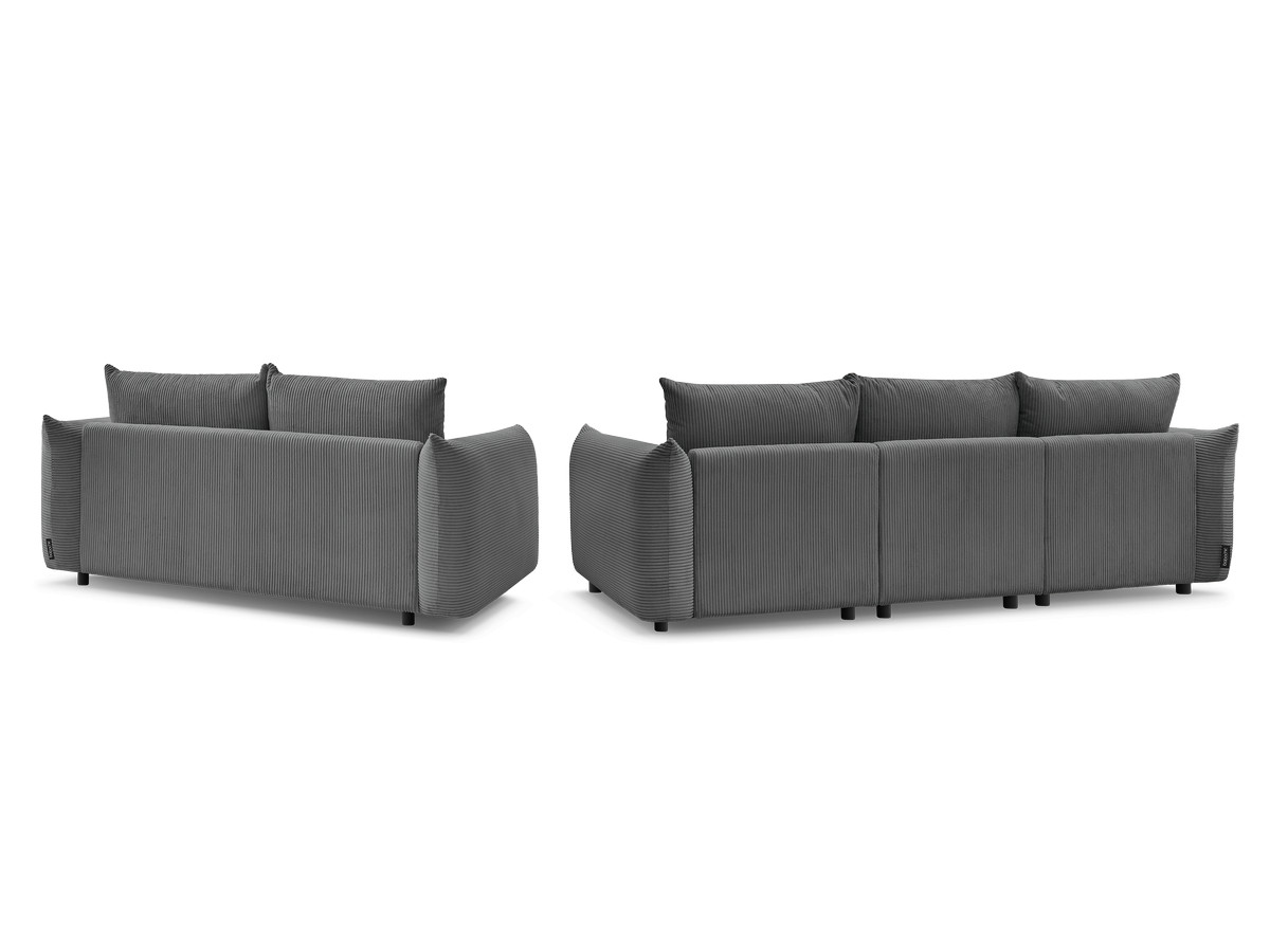 Bobochic Ernest Sofa 5-Sitzer Cordsamt Dunkelgrau