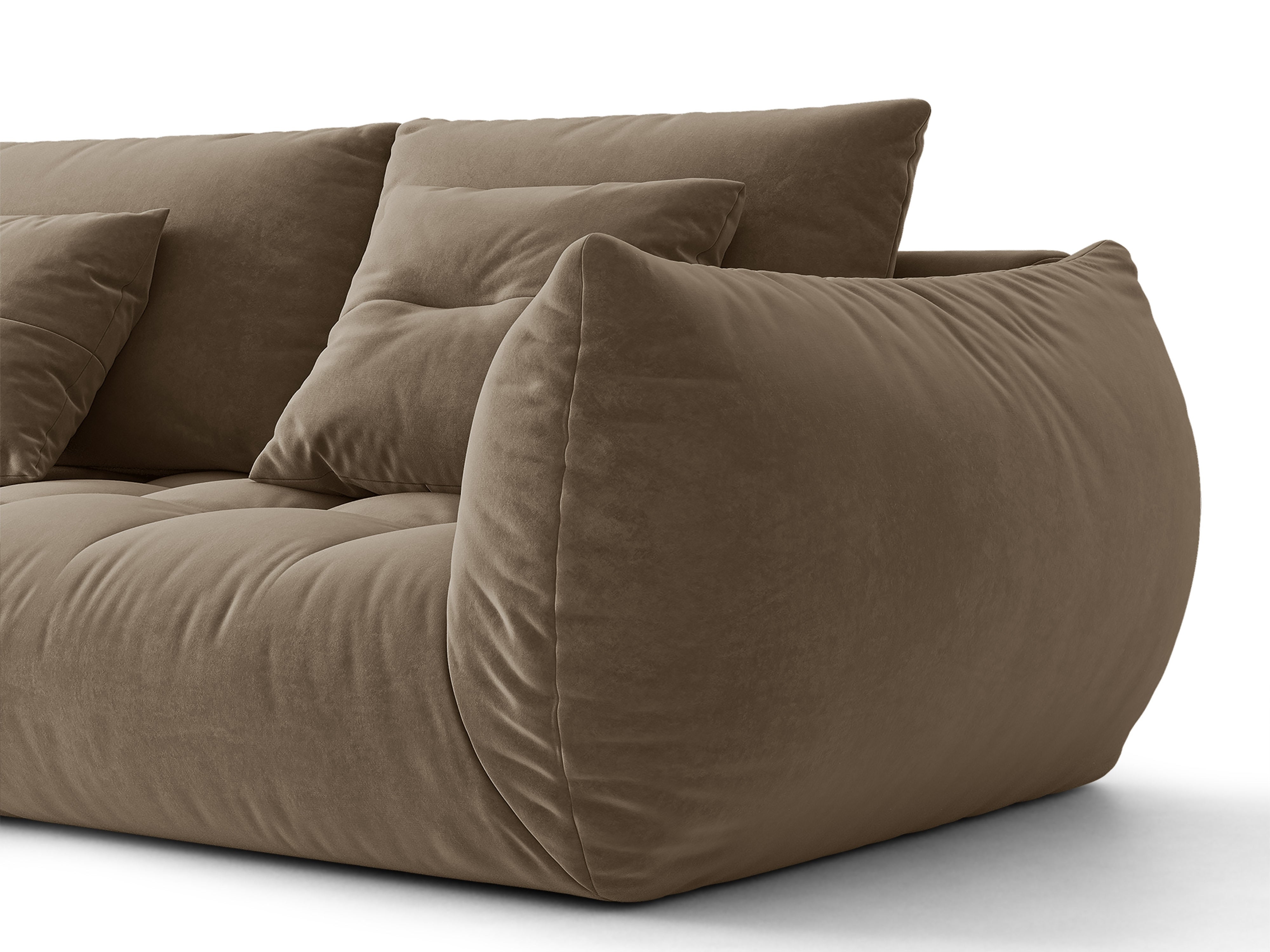 Micadoni Bloom Ecksofa 6-Sitzer Links Samt Casino Hellbraun