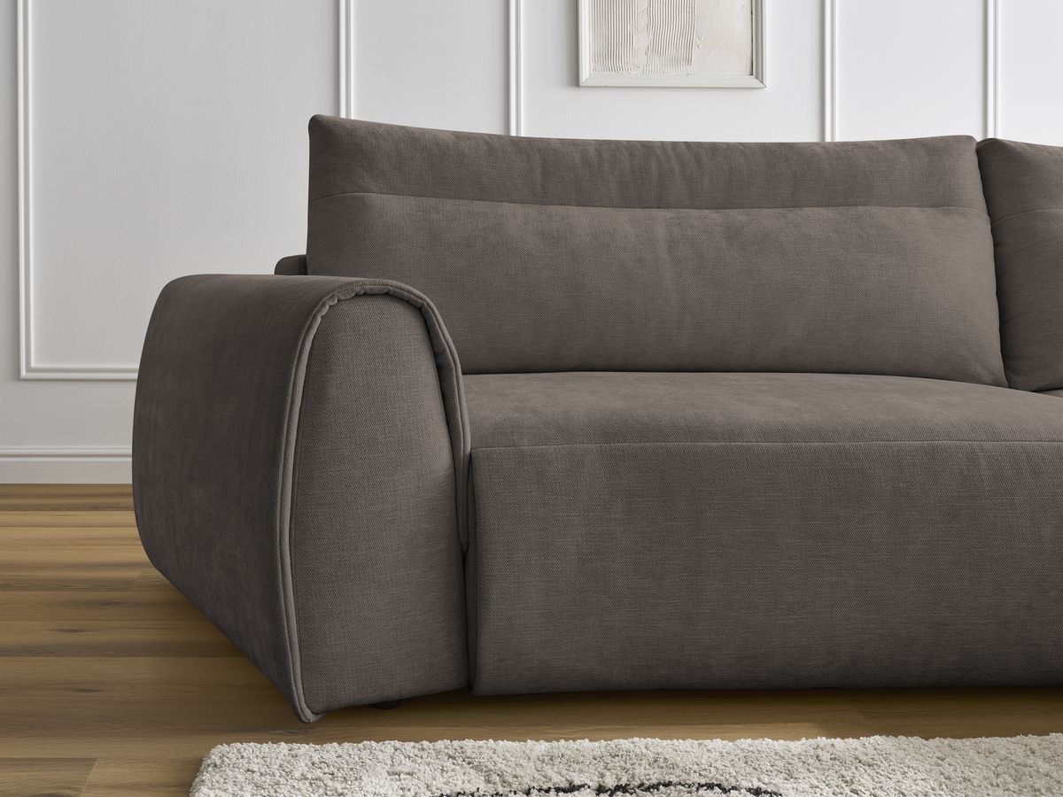 Bobochic Aden Ecksofa 293 × 152 cm Stoff Taupe Ecke rechts