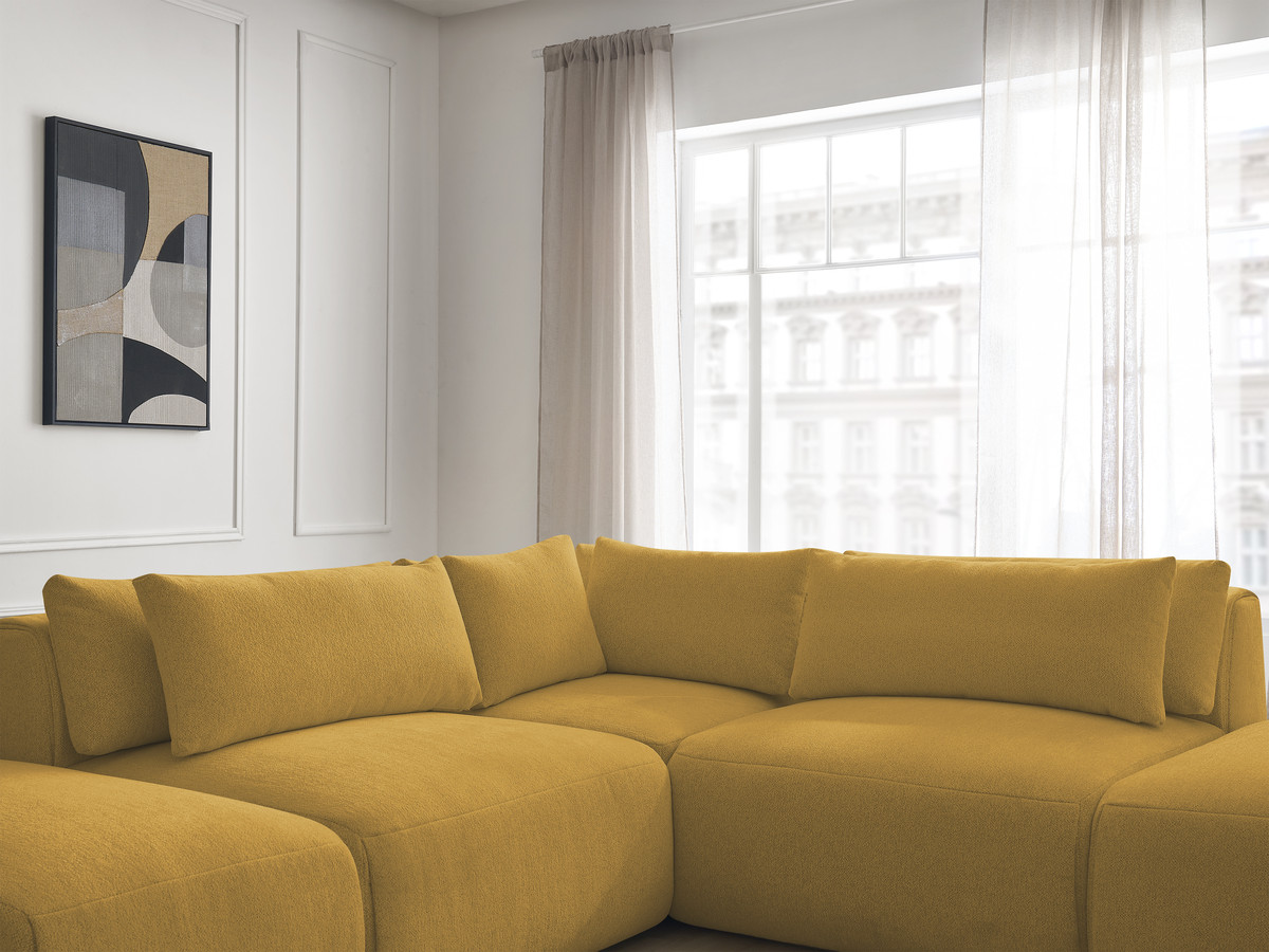 Bobochic Jana Ecksofa Melange-Stoff Gelb