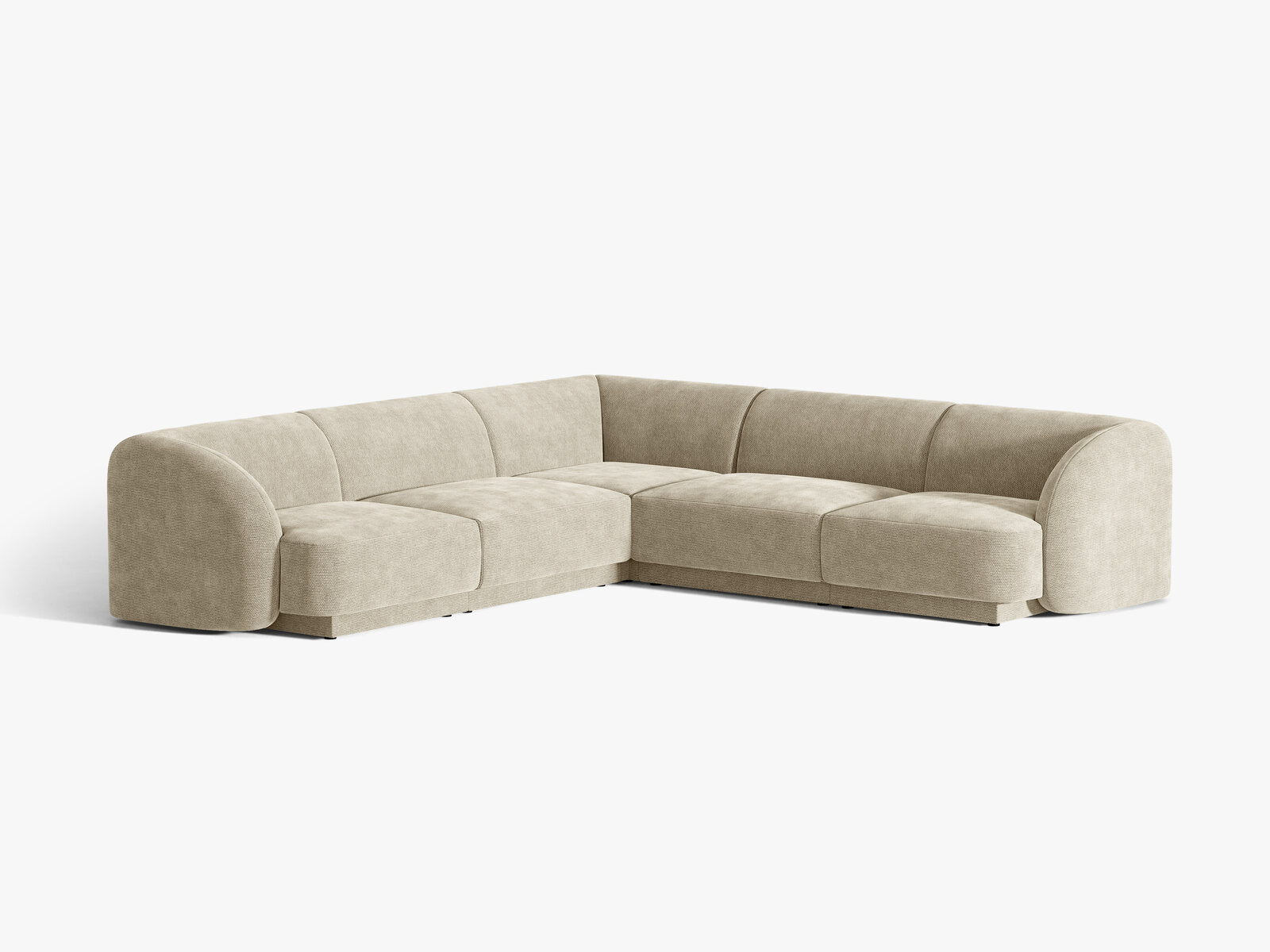 Micadoni 5-Sitzer Symmetrisches Ecksofa Miley Chenille Eden Dunkelbeige