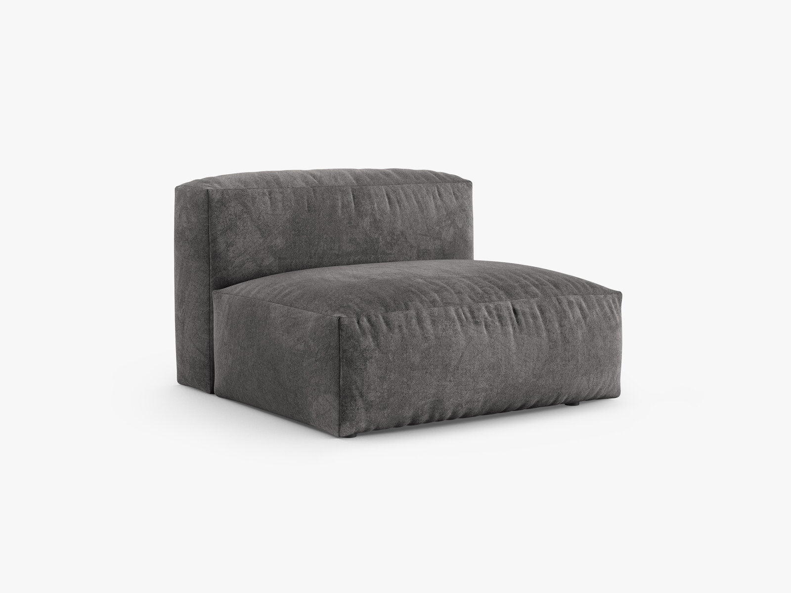 Micadoni Mittelmodul Martina 1-Sitzer 90cm Sitztiefe Samt Vogue Grau