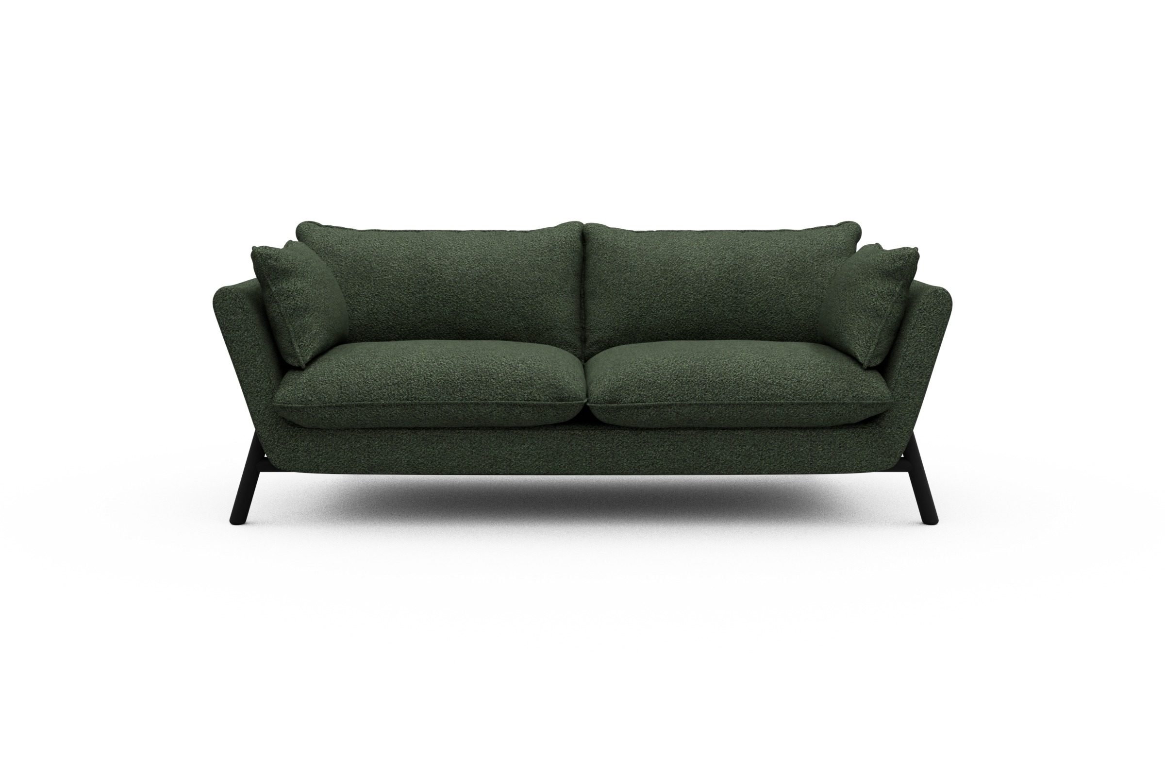 Skandi Home Sofa Emil PREMIUM 2-Sitzer Beinfarbe Eiche Schwarz Vanora-Deep-Green moebelfaktor
