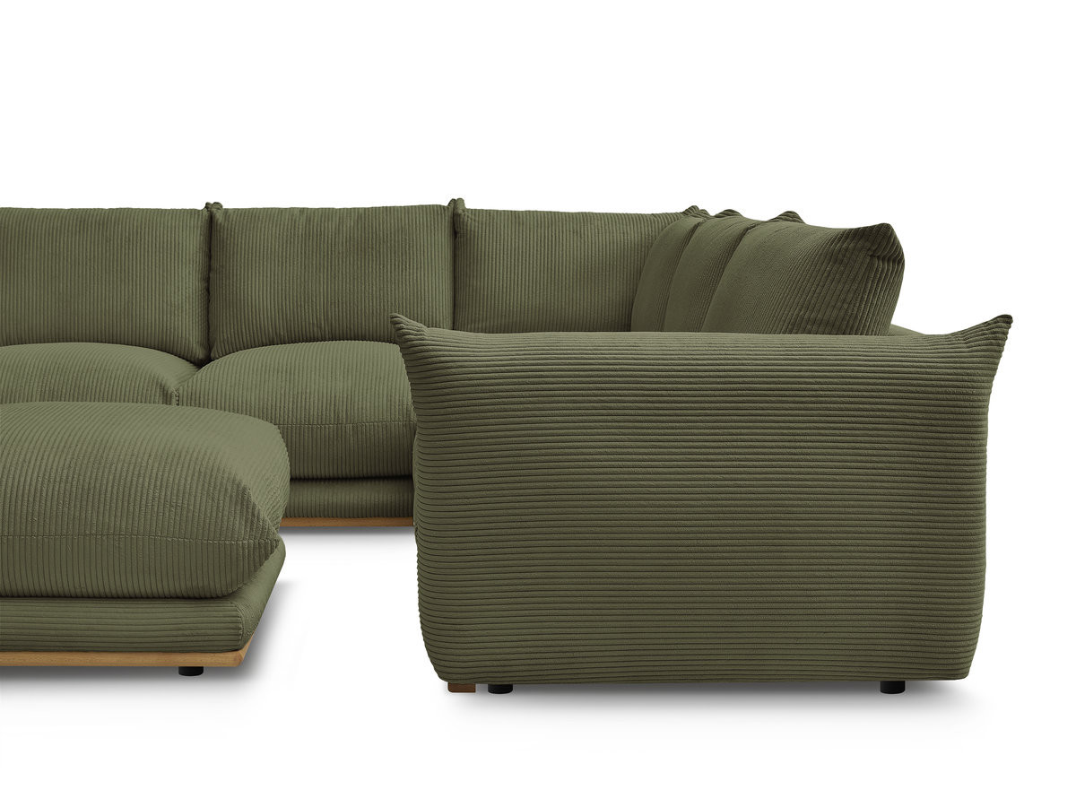 Bobochic Ernest Ecksofa mit Pouf Cordsamt Grün