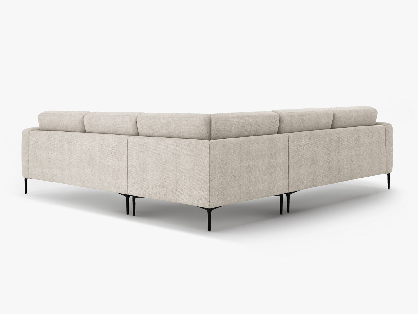 Micadoni Ecksofa Bemy 5-Sitzer Strukturierter Stoff Beige