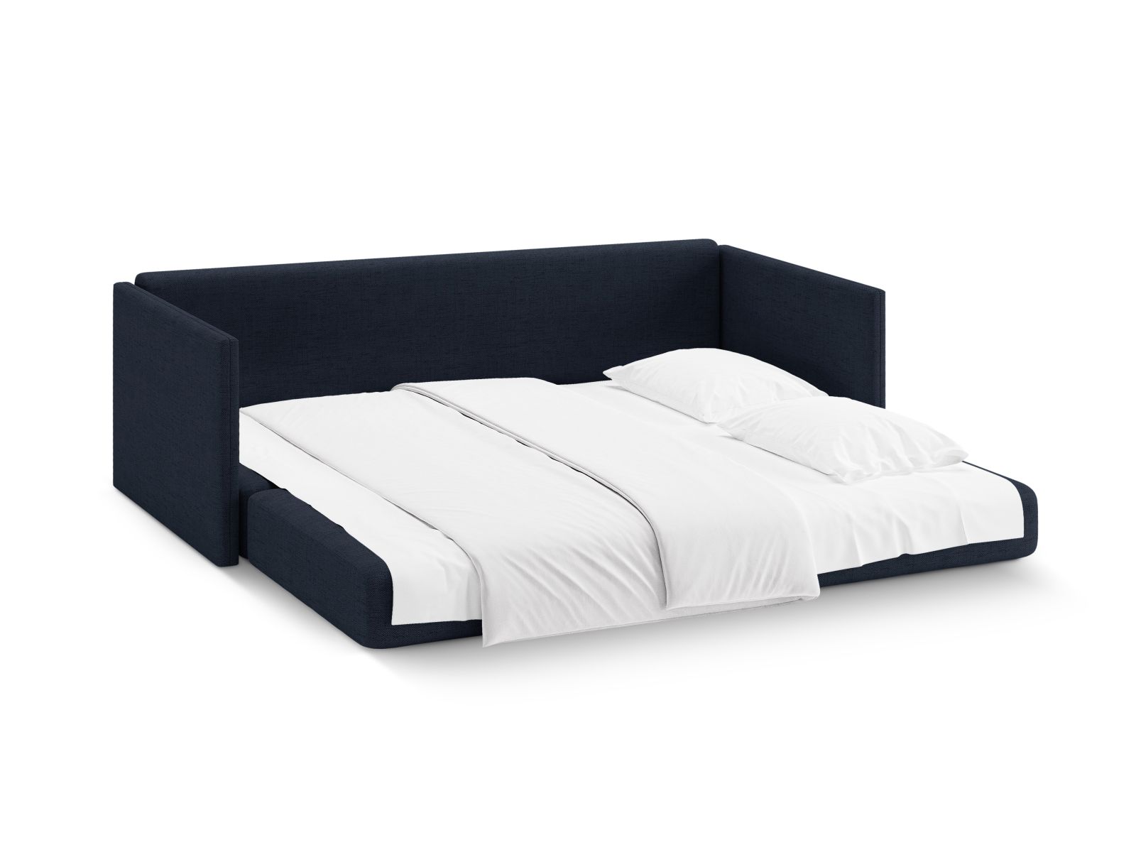 Cosmopolitan Design Schlafsofa Shannon 3-Sitzer Strukturierter Stoff Moly Königsblau