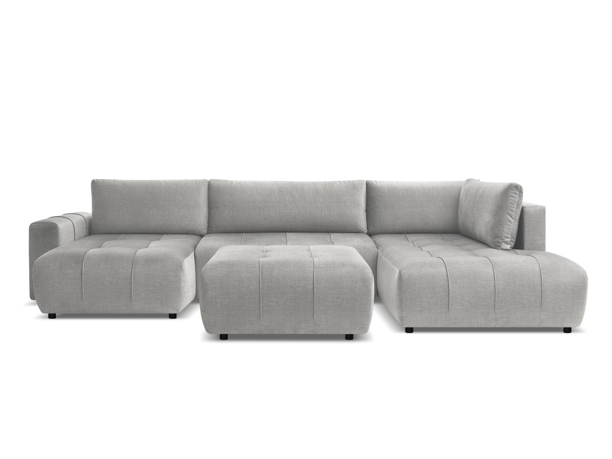 Bobochic Arsene Wohnlandschaft mit Pouf Samt Hellgrau Ecke links