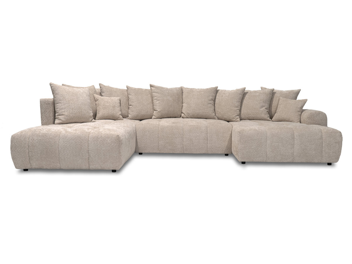 Bobochic Roxelane Wohnlandschaft Bouclé-Stoff Beige Ecke links