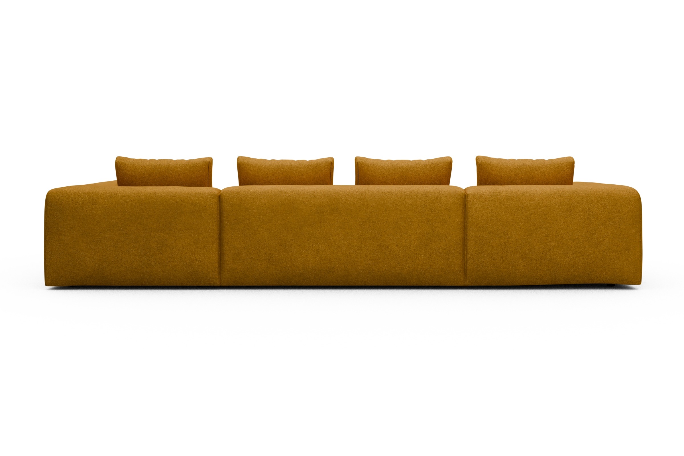 Wohnlandschaft Fred Relax-Ecke rechts mit 2-Sitzer und Chaiselongue links Boucle-Ochre