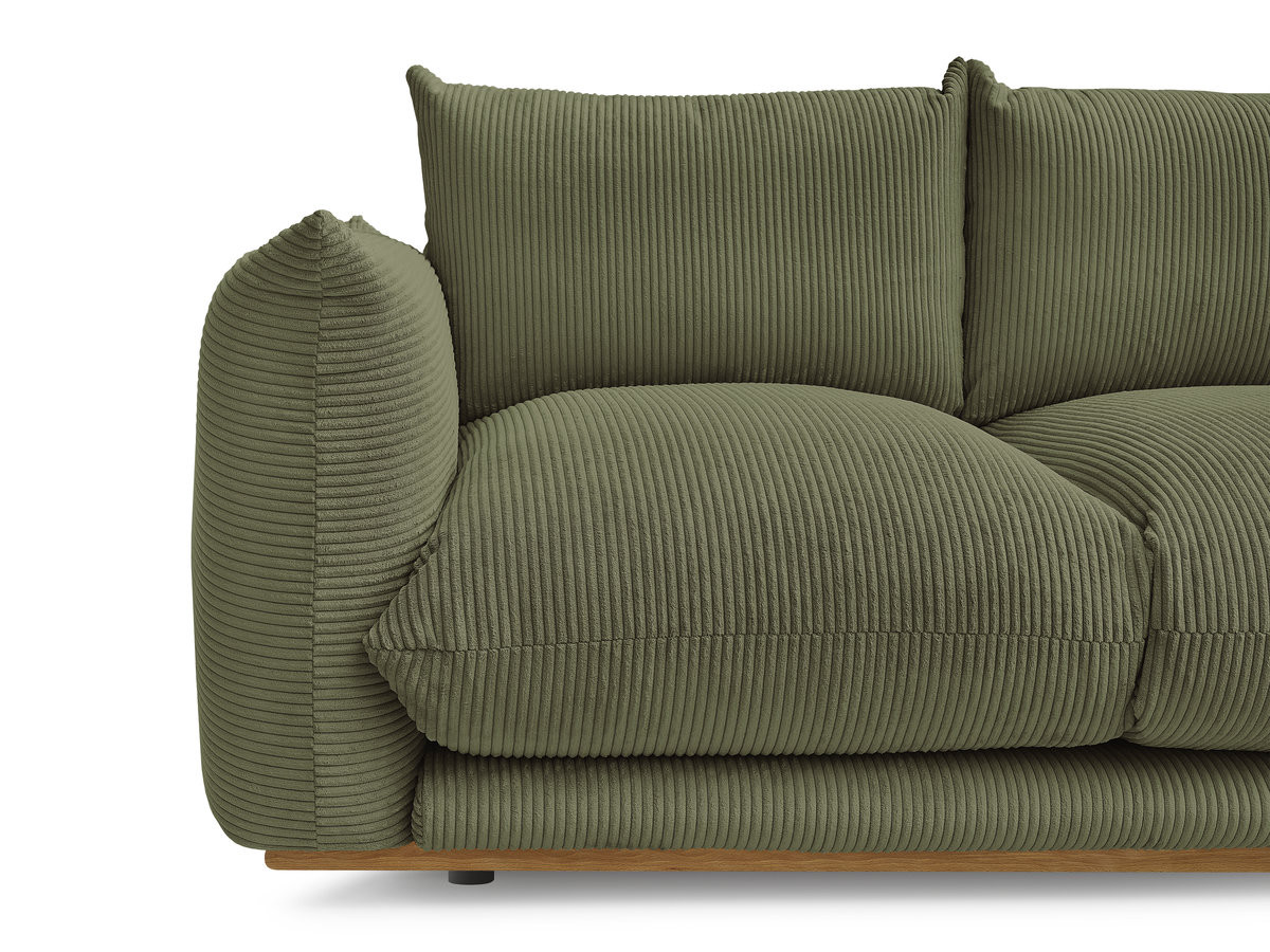 Bobochic Ernest Sofa 3-Sitzer mit Pouf 193 × 106 cm Cordsamt Hellgrün