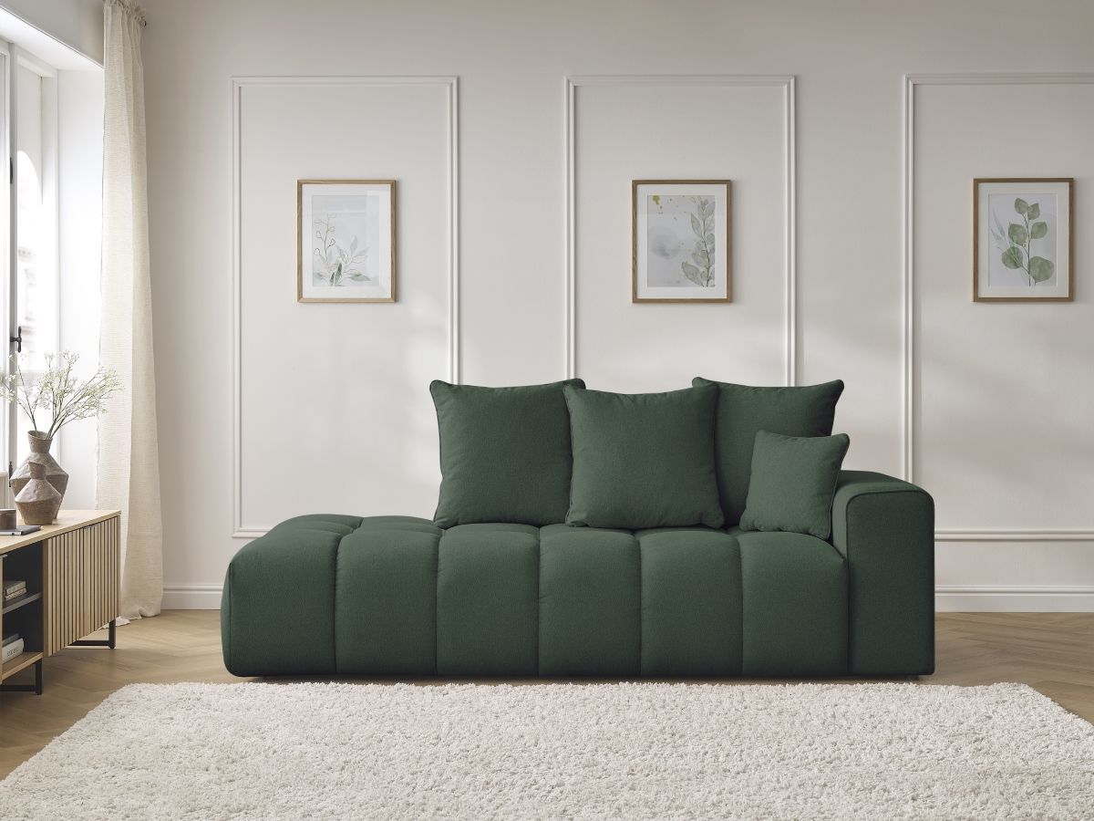 Bobochic Mont-blanc Sofa 4-Sitzer Melange-Stoff Grün Armlehne rechts