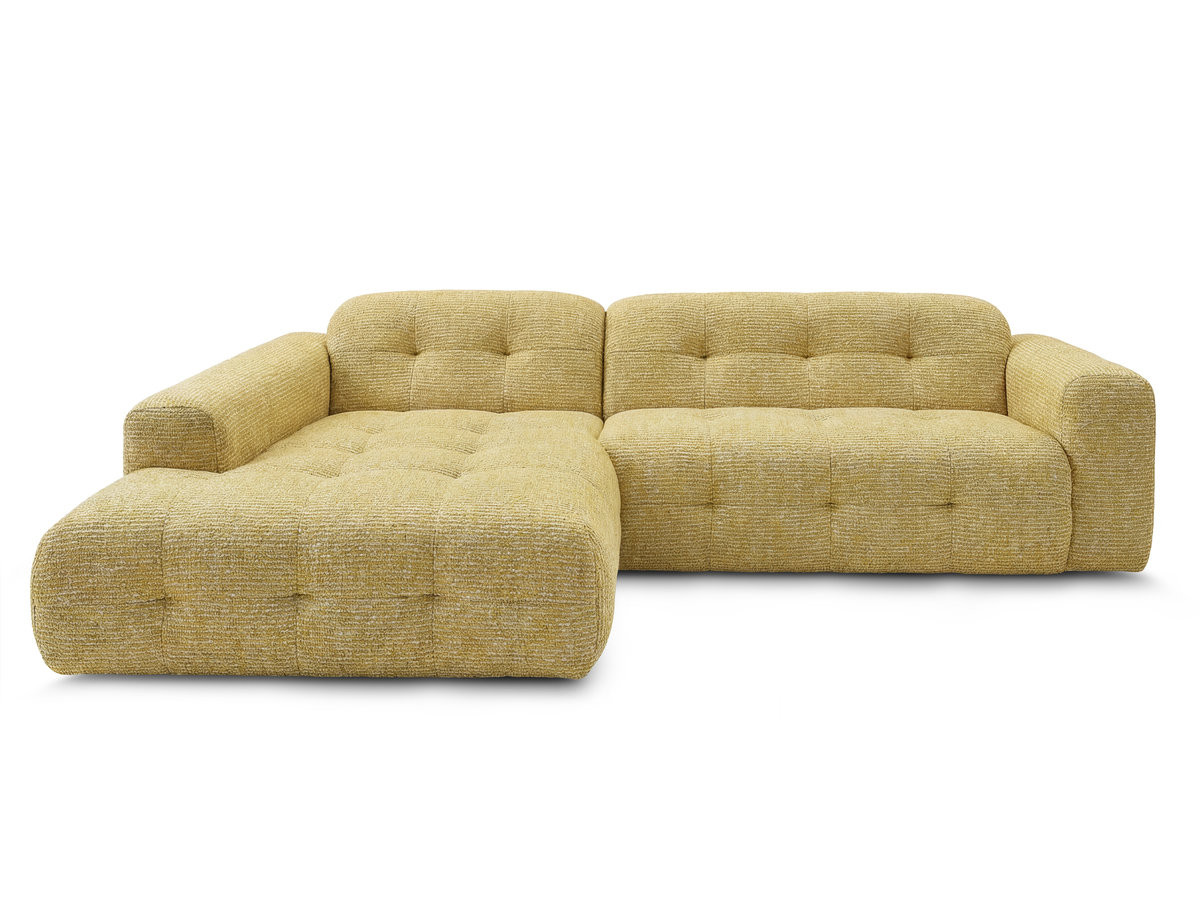 Bobochic Laura Ecksofa Melange-Stoff Gelb Ecke links