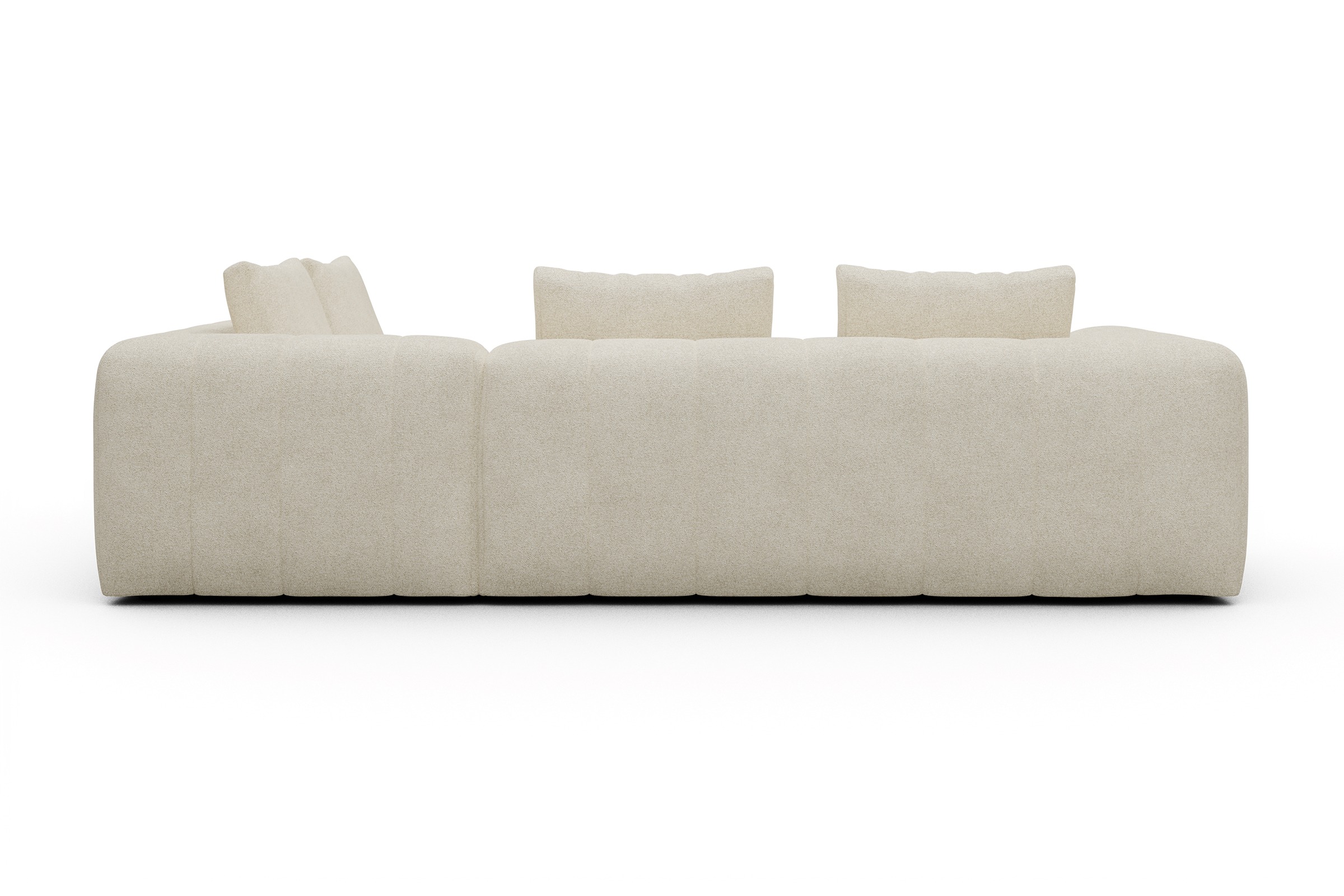Ecksofa Hugo 2x 2,5-Sitzer Armlehne links Boucle-Off-White