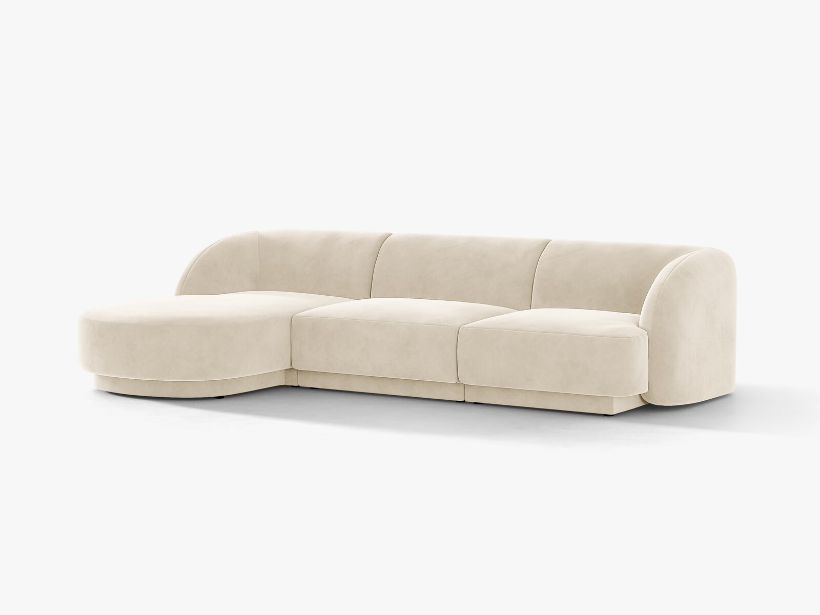 Micadoni Ecksofa Miley 4-Sitzer Samt Venus Helles Beige Links
