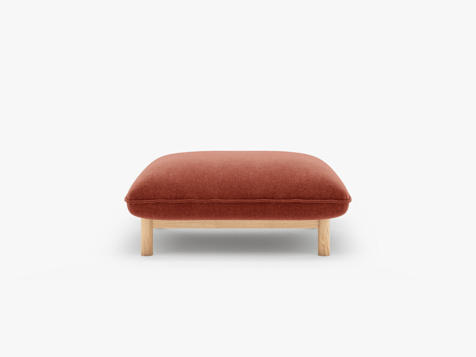 Micadoni Ada Pouf klein Strukturierter Stoff Wind Kastanienbraun