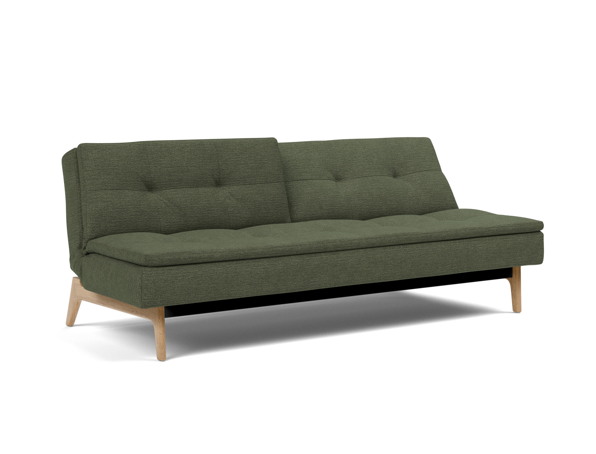 Schlafsofa Dublexo Strukturierter Stoff Taura 353-Forest Beine Eiche