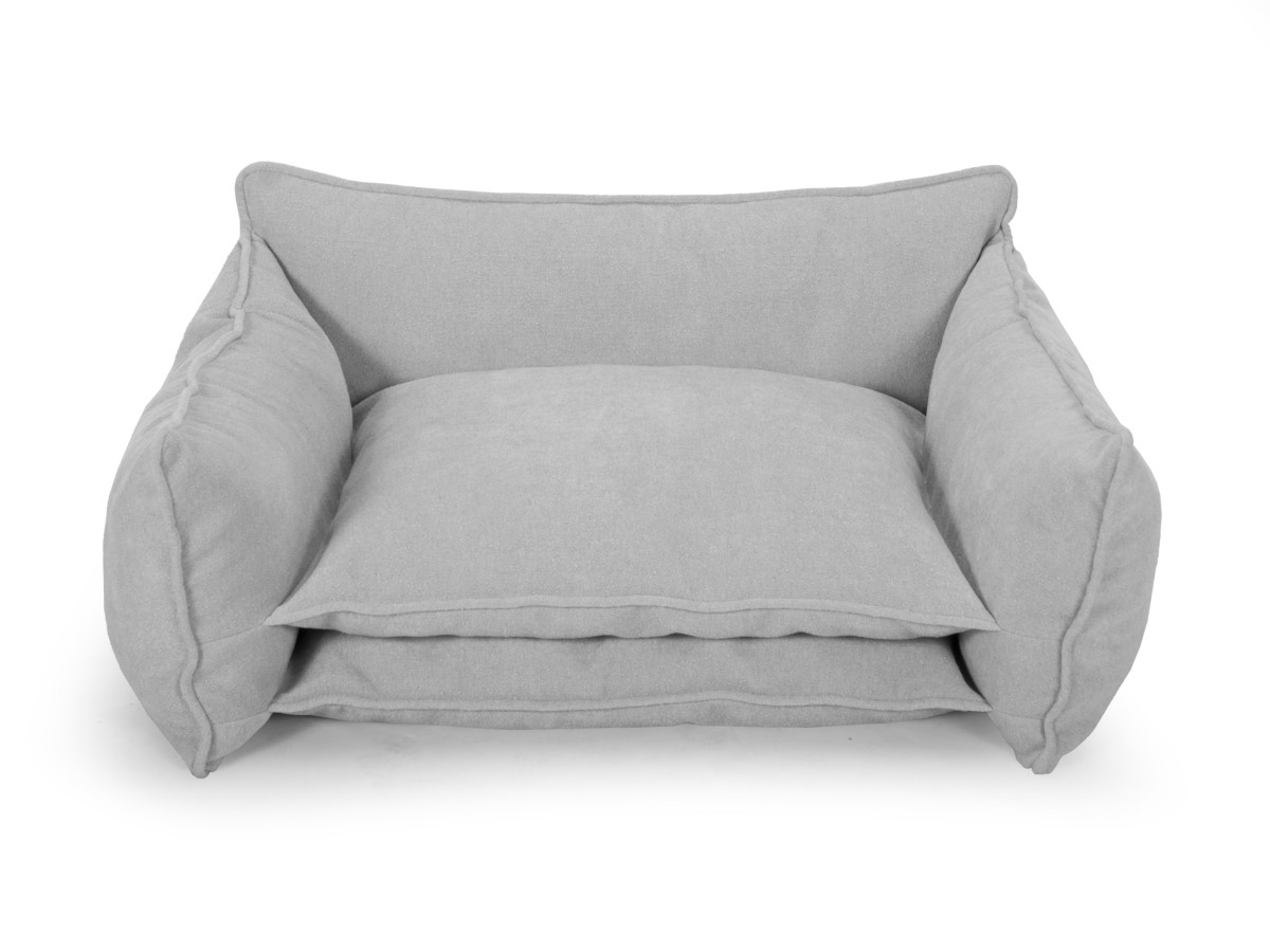 Bobochic Pluto Hundekorb Strukturstoff Hellgrau, Größe M (65 cm)